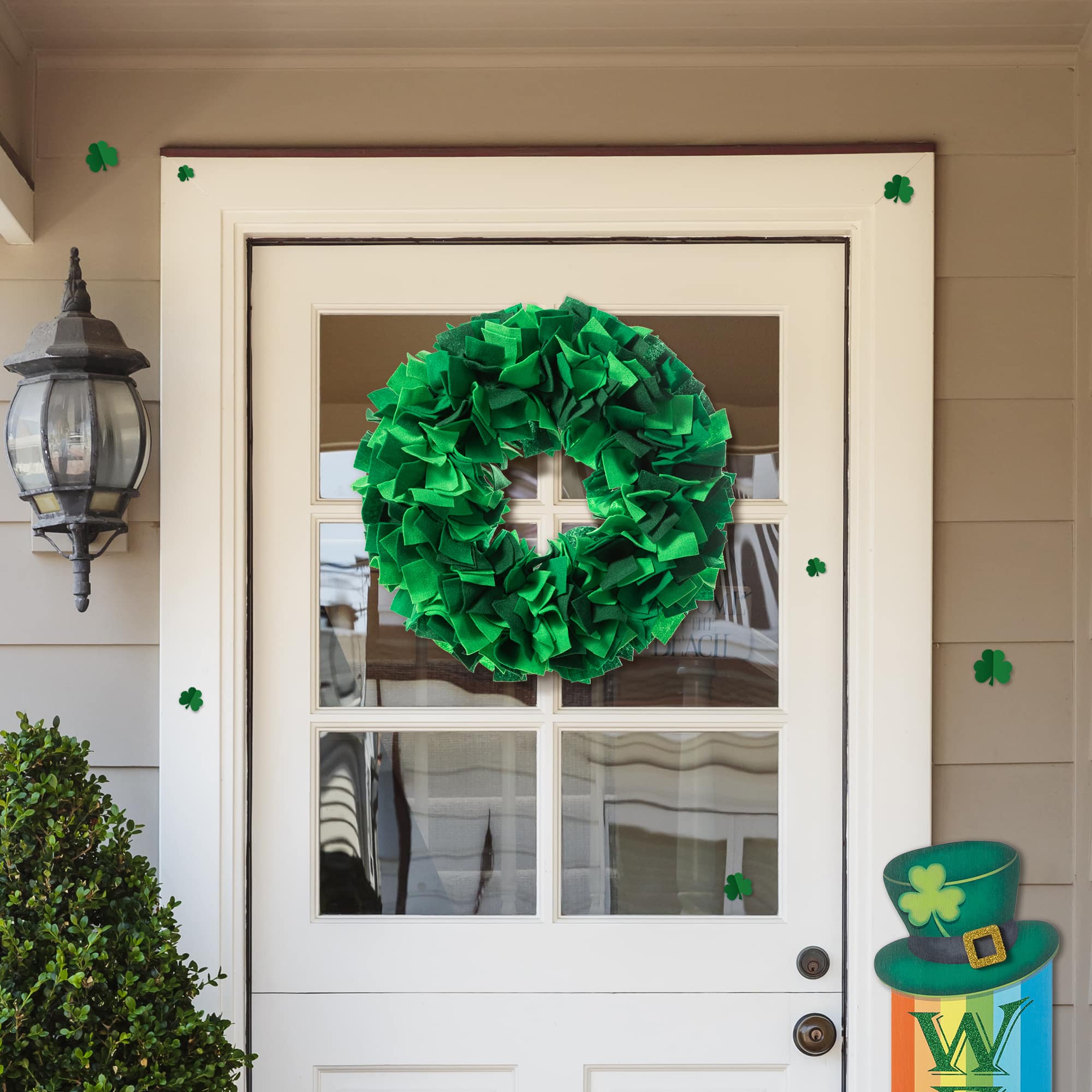 Glitzhome&#xAE; 19.5&#x22; St. Patrick&#x27;s Day Felt Wreath