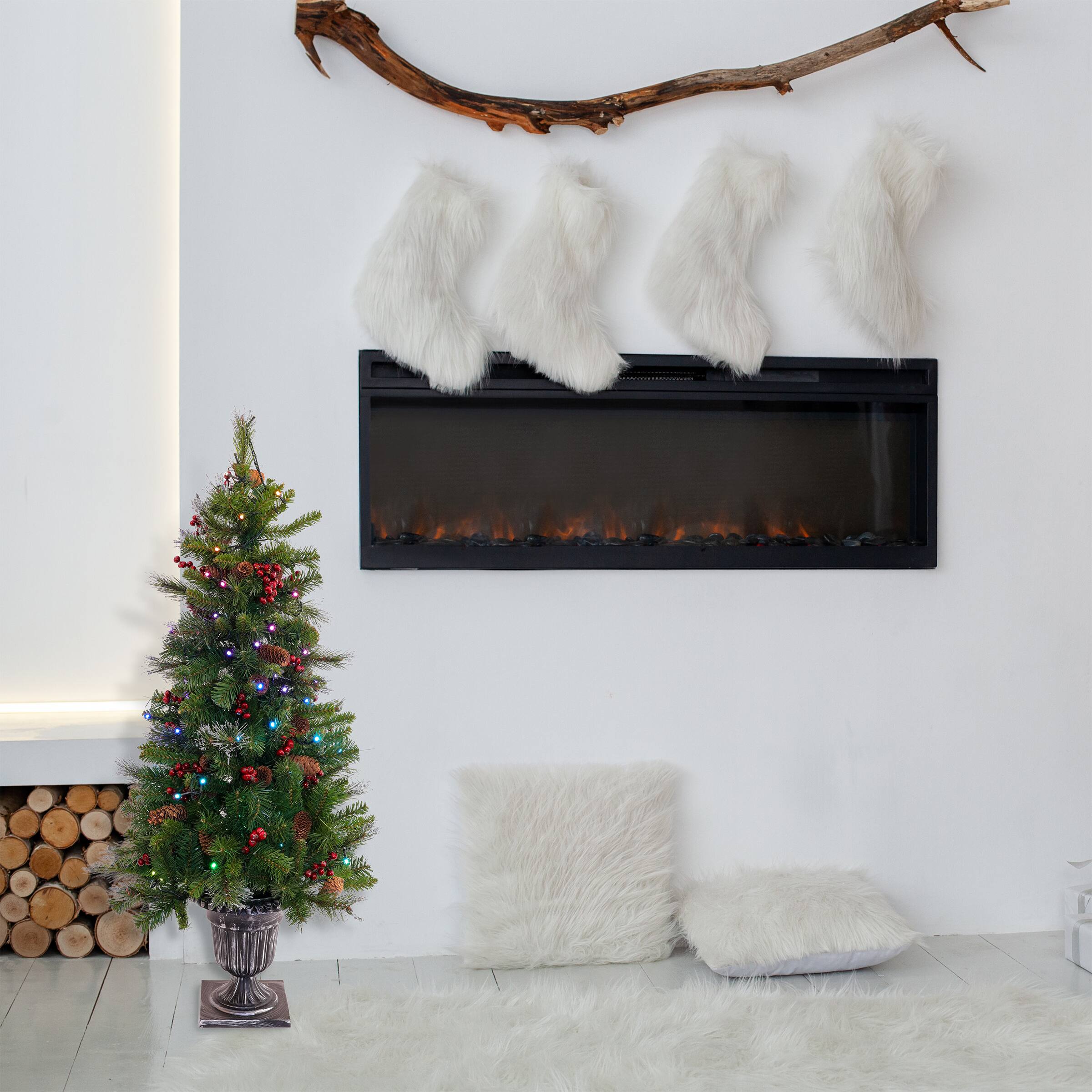 4ft. Pre-Lit Crestwood® Spruce Artificial Christmas Entrance Tree, Twinkly™ LED Lights