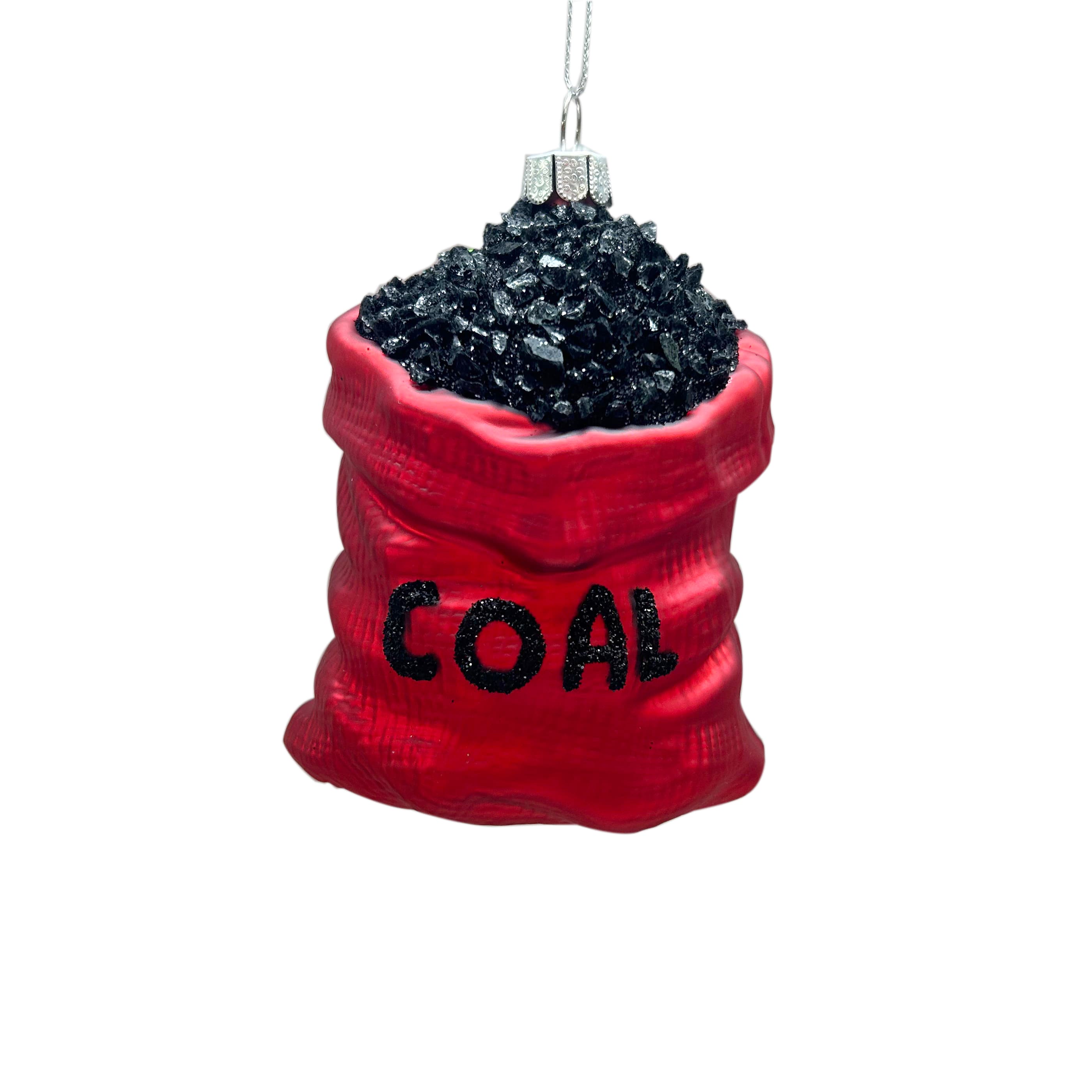 3.75&#x22; Red &#x26; Black Coal Sack Glass Ornament by Ashland&#xAE;