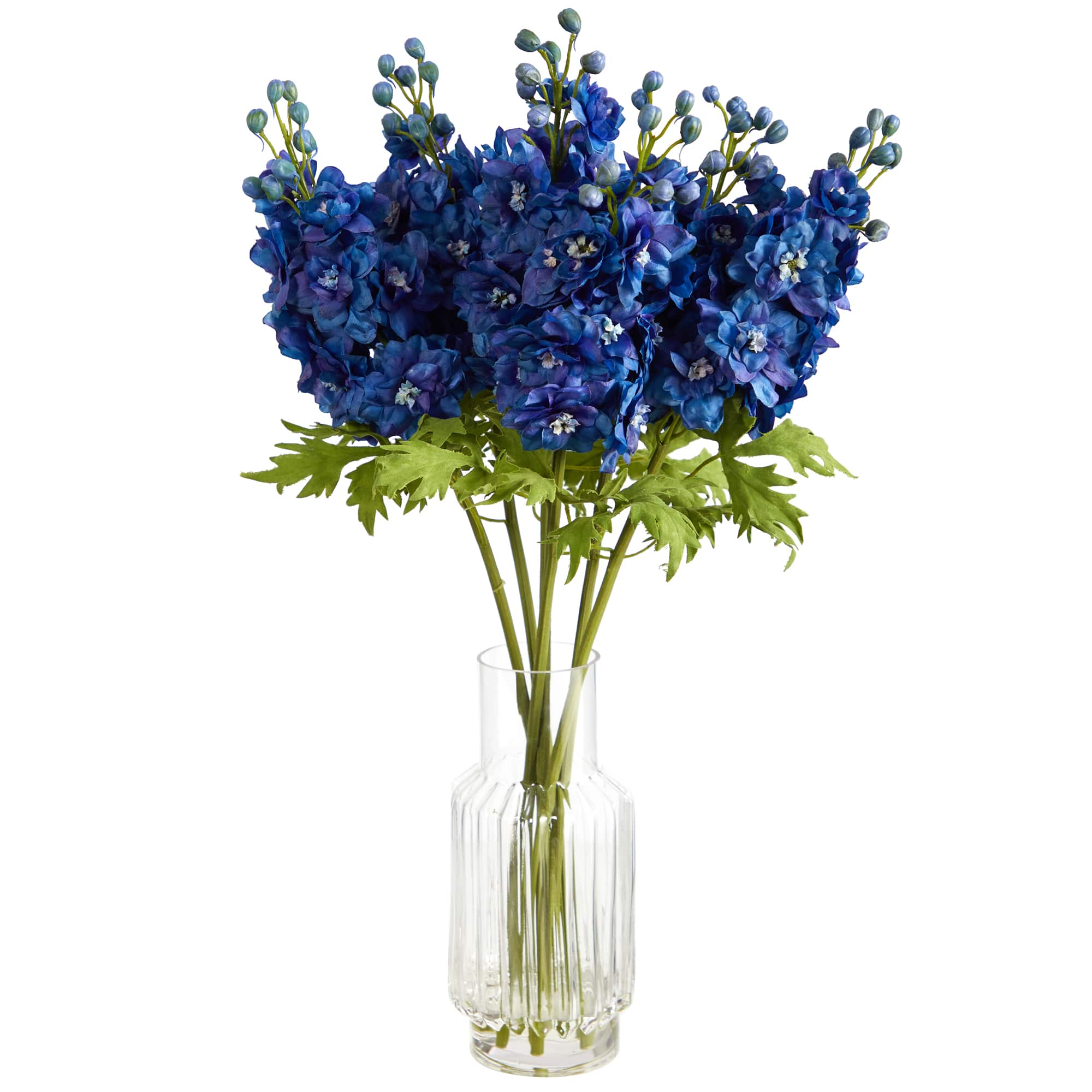 2.5ft. Blue Delphinium Arrangement in Glass Vase | Michaels