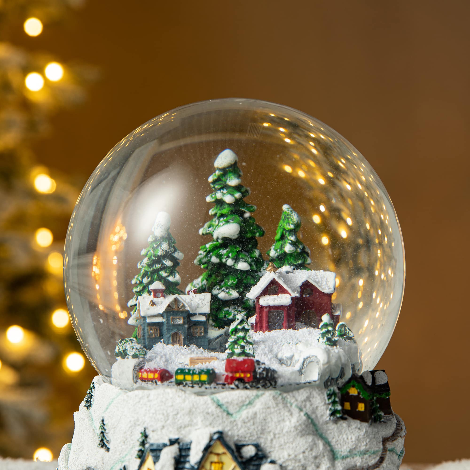 Glitzhome&#xAE; 8&#x22; Lighted Musical Snowflakes Village Waterglobe