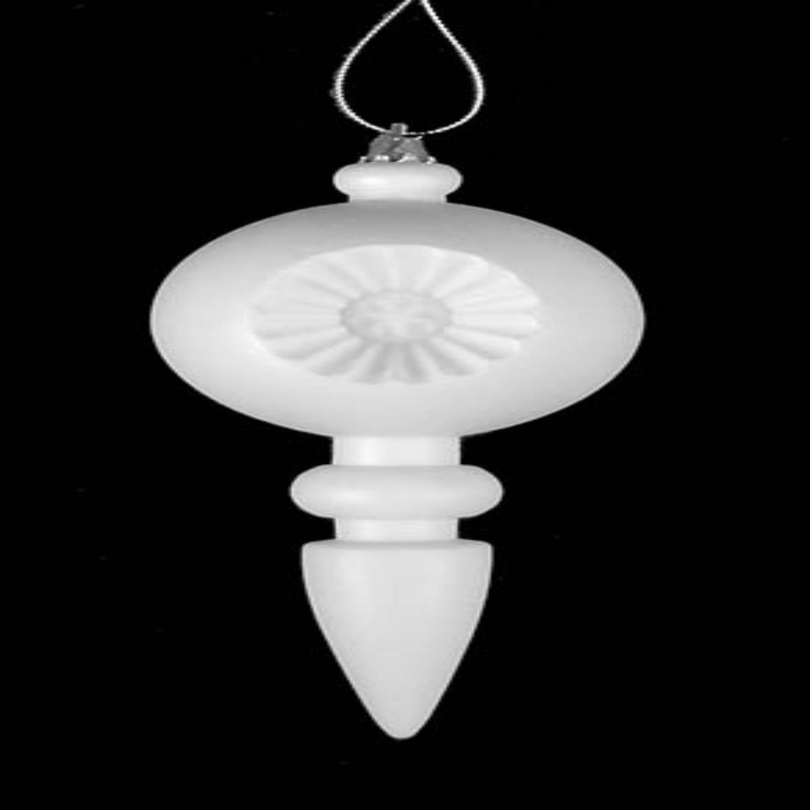4ct. 7.5" Matte White Retro Reflector Shatterproof Christmas Finial Ornaments
