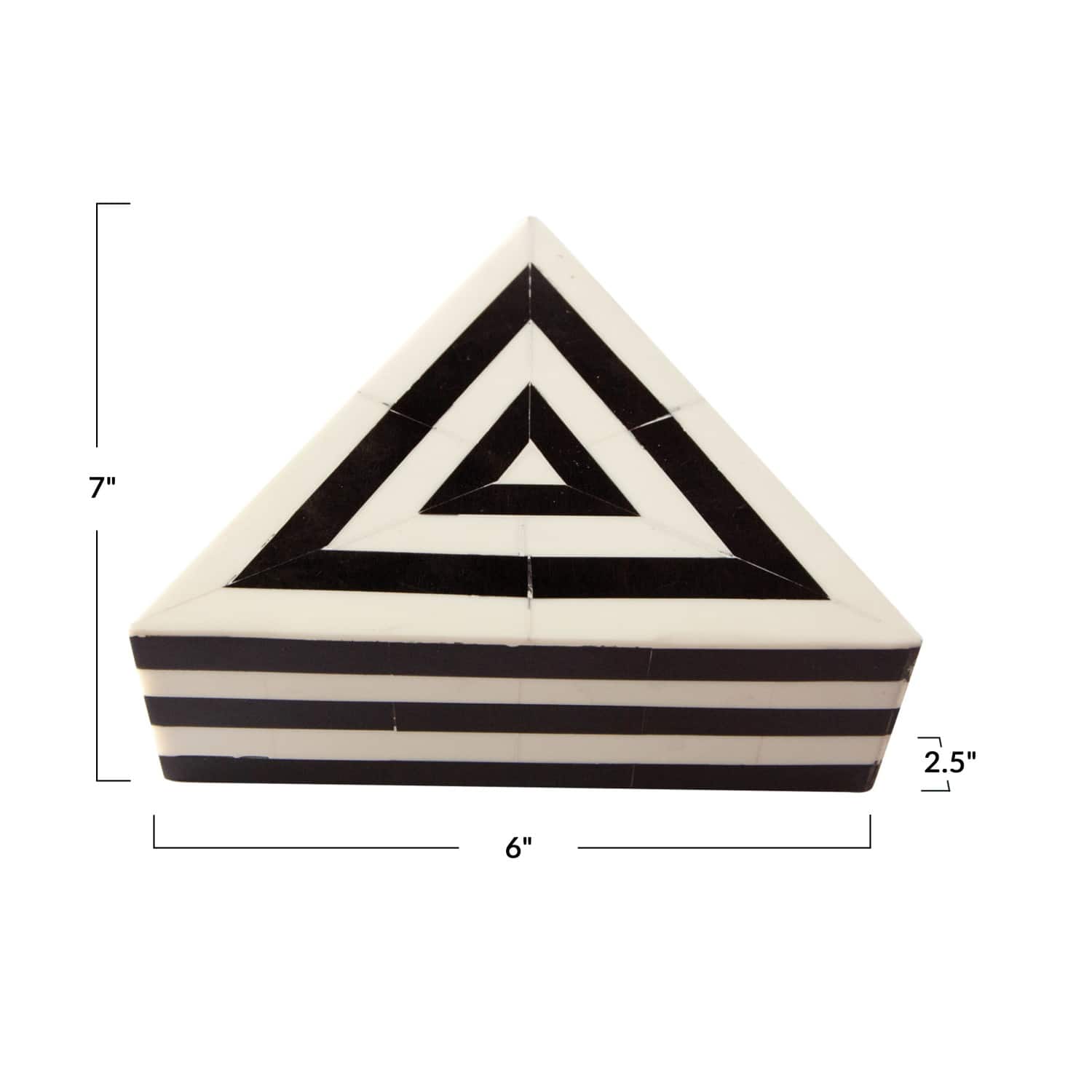 Hello Honey® 7" Black & White Striped Triangular Box