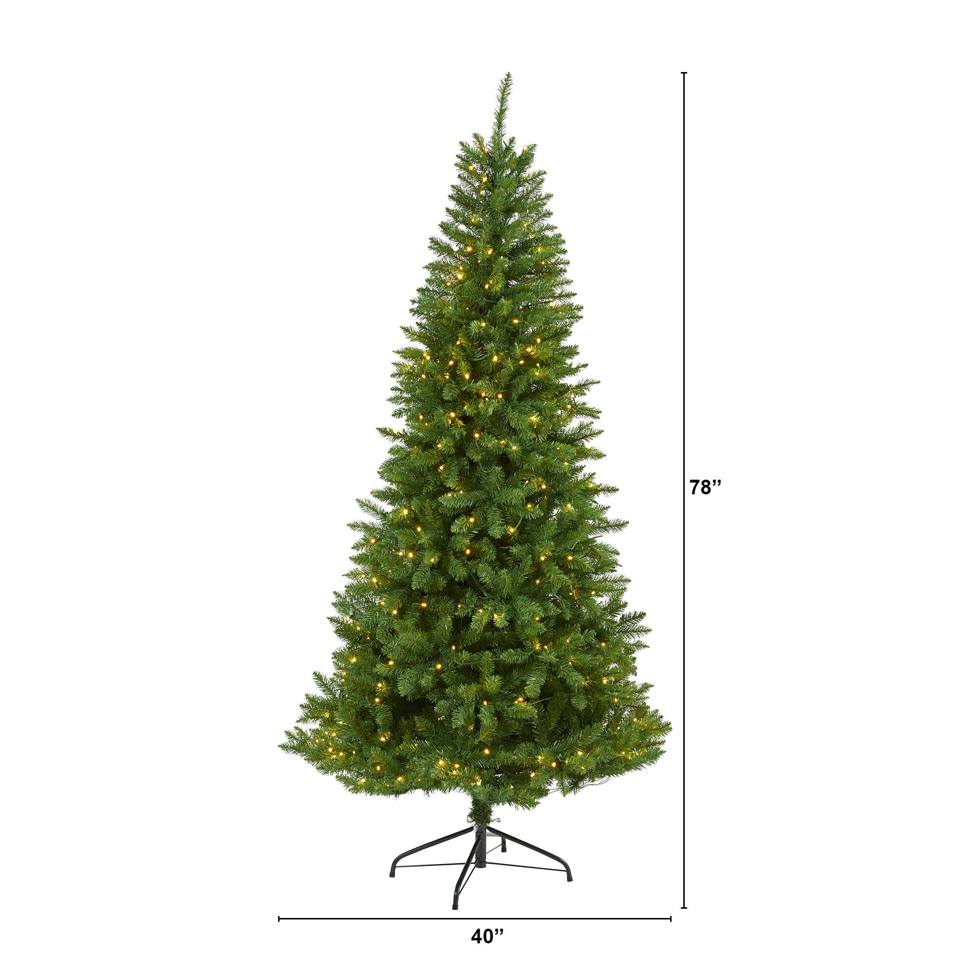 6.5ft. Pre-Lit Green Valley Fir Artificial Christmas Tree with Clear LED Lights