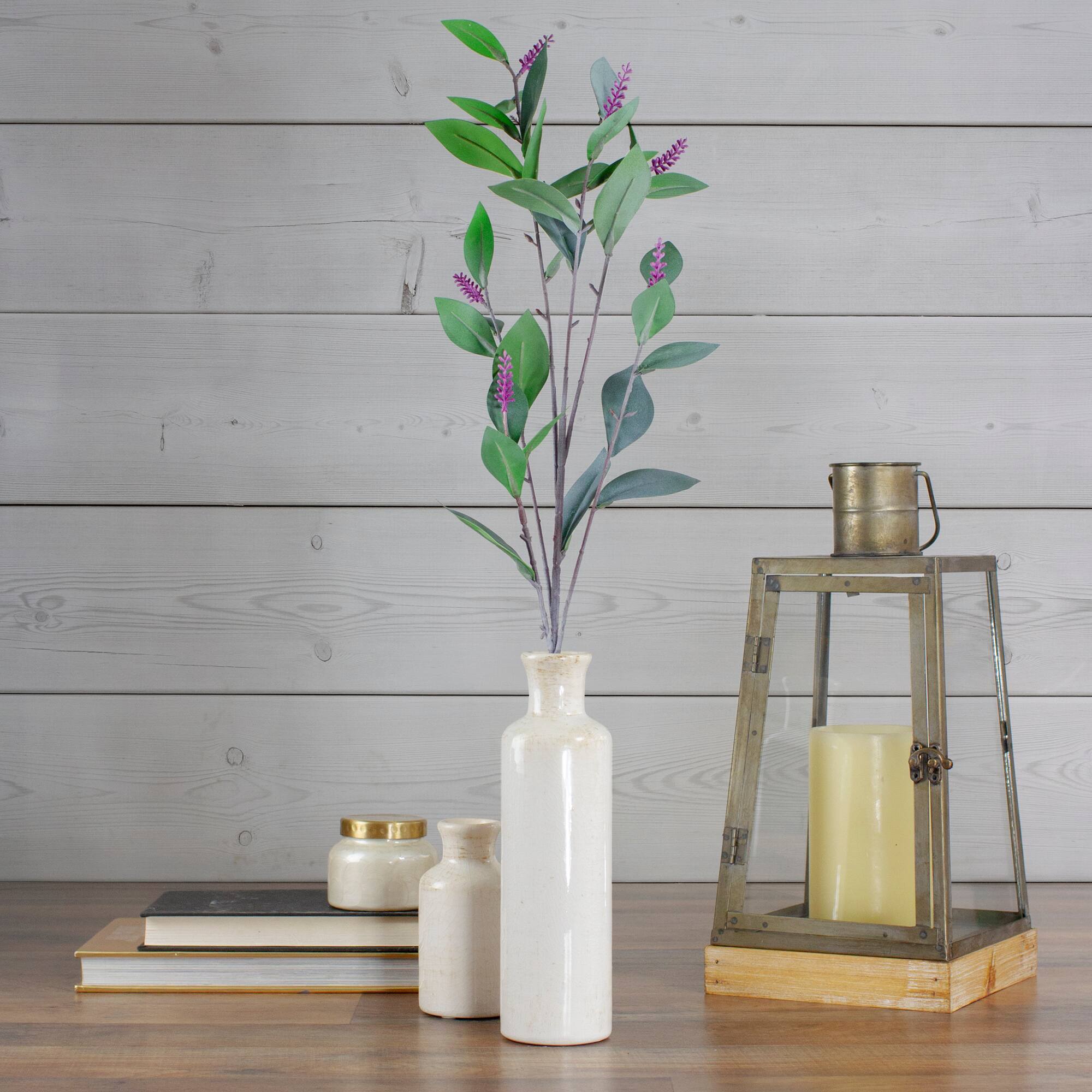 Green And Purple Artificial Lavender Floral Spray