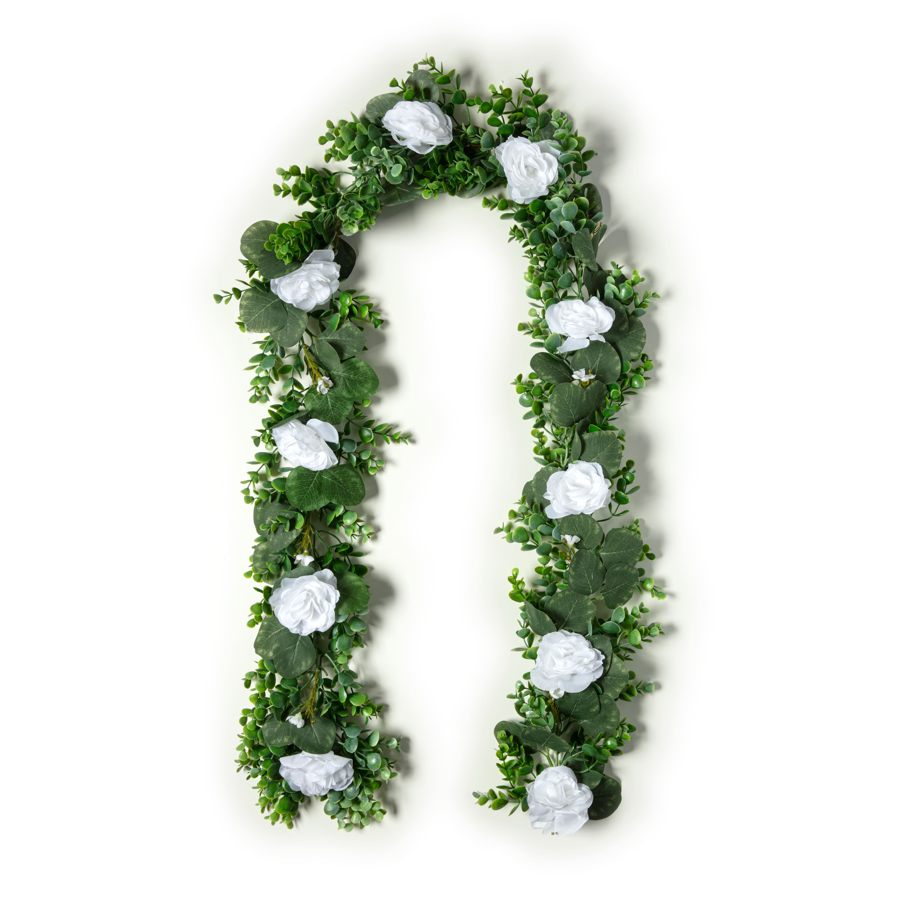12 Pack: 6ft. White Rose Foliage Garland by Ashland&#xAE;