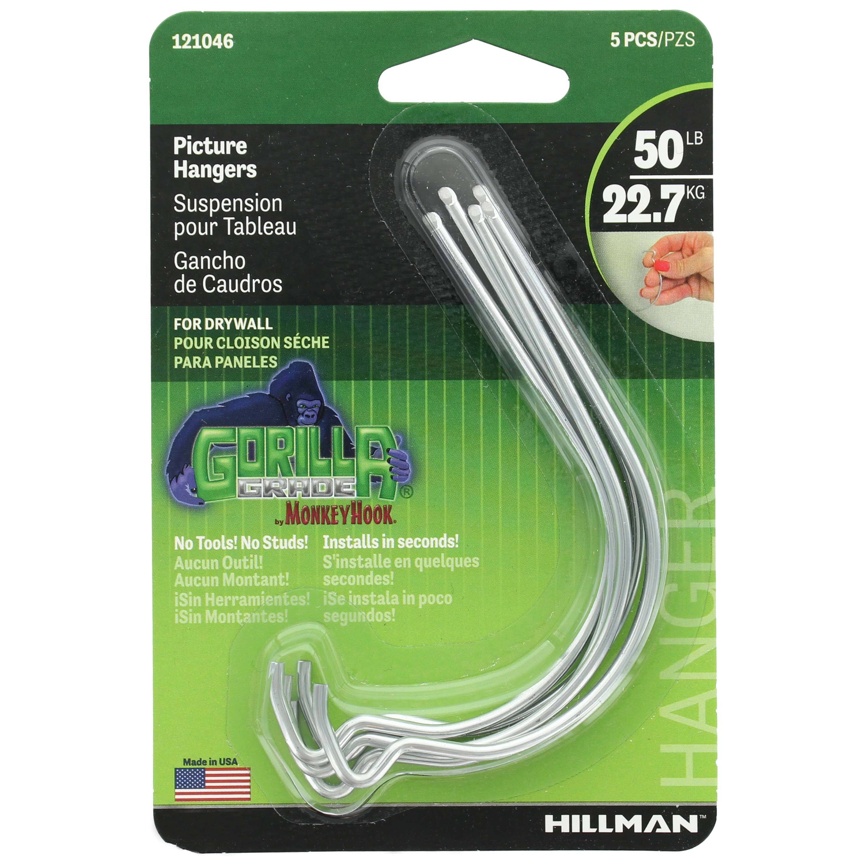 Hillman 50lb. Gorilla Hook Picture Hangers, 5ct.