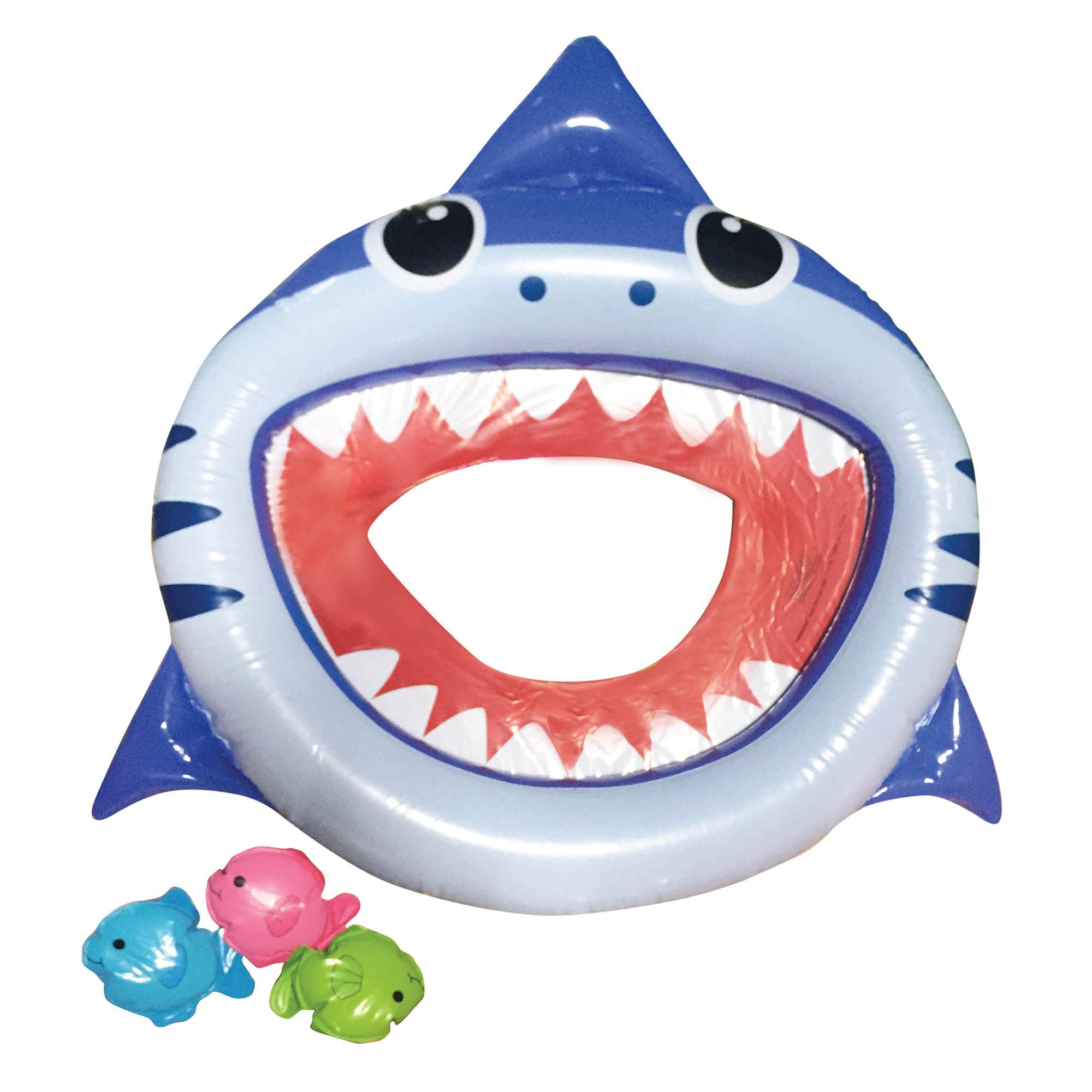 25&#x22; Inflatable Shark Mouth Fish Toss Swimming Pool Game