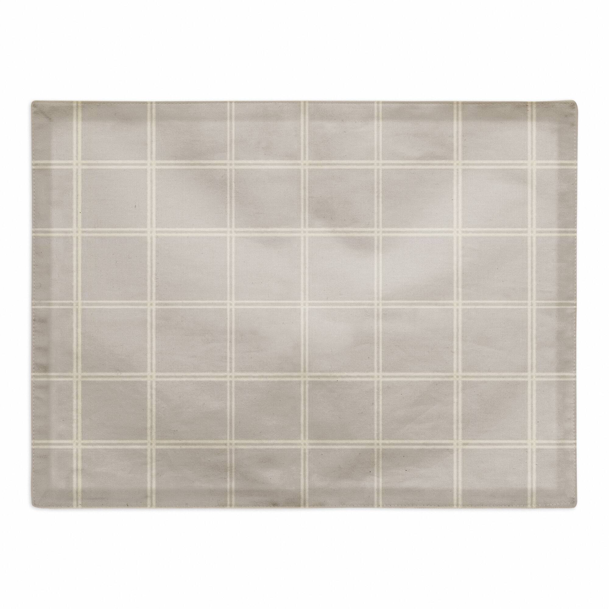 Gray & White Check Cotton Twill Placemat