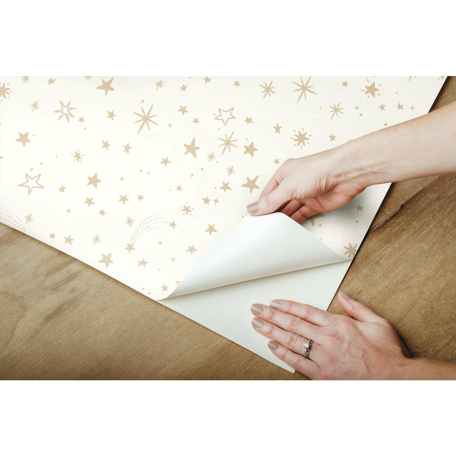 RoomMates Gold Twinkle Little Star Peel &#x26; Stick Wallpaper