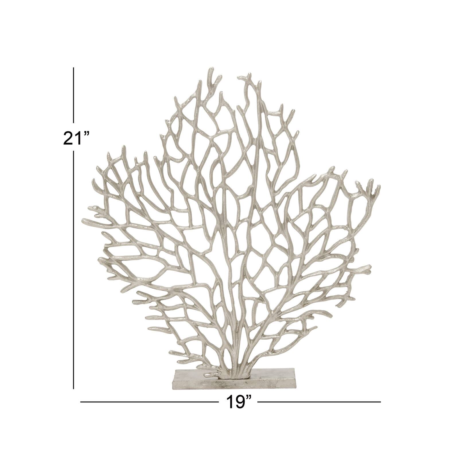 21" Silver Aluminum Coastal Nature Sculpture