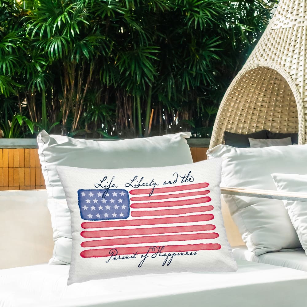Stupell Industries All American Patriotic Phrase Outdoor Printed Pillow