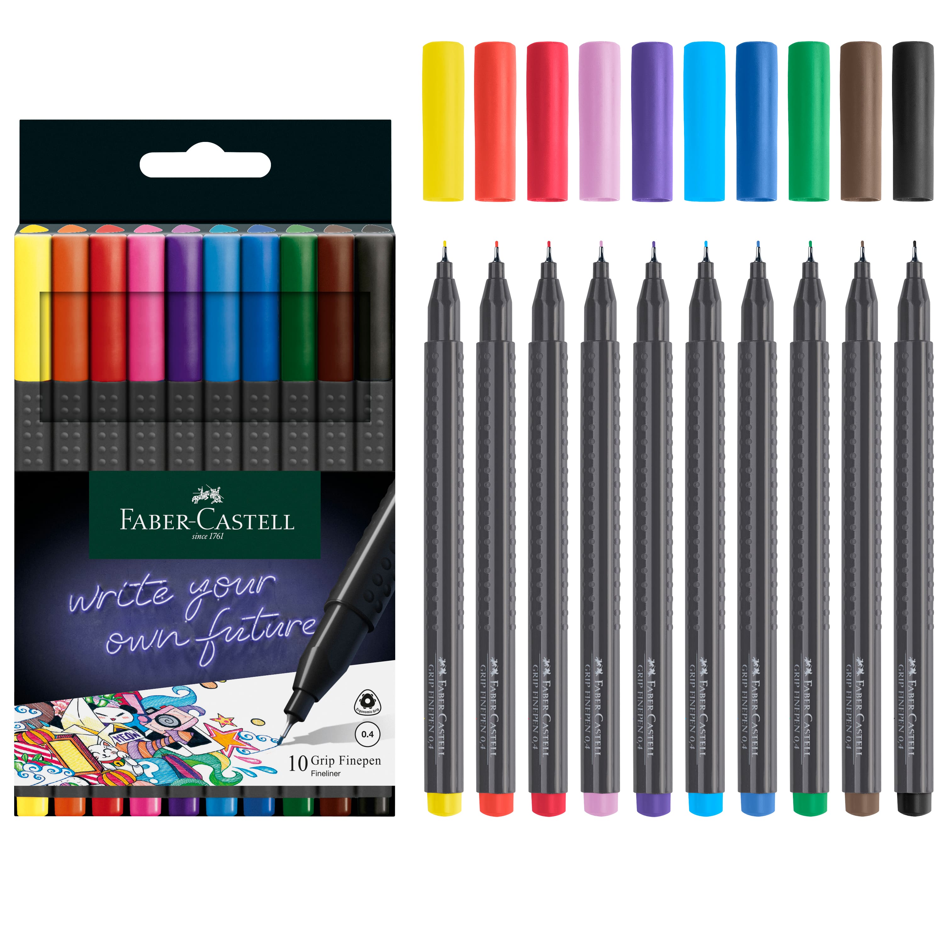 Faber-Castell® 10 Colour Grip Finepen Set