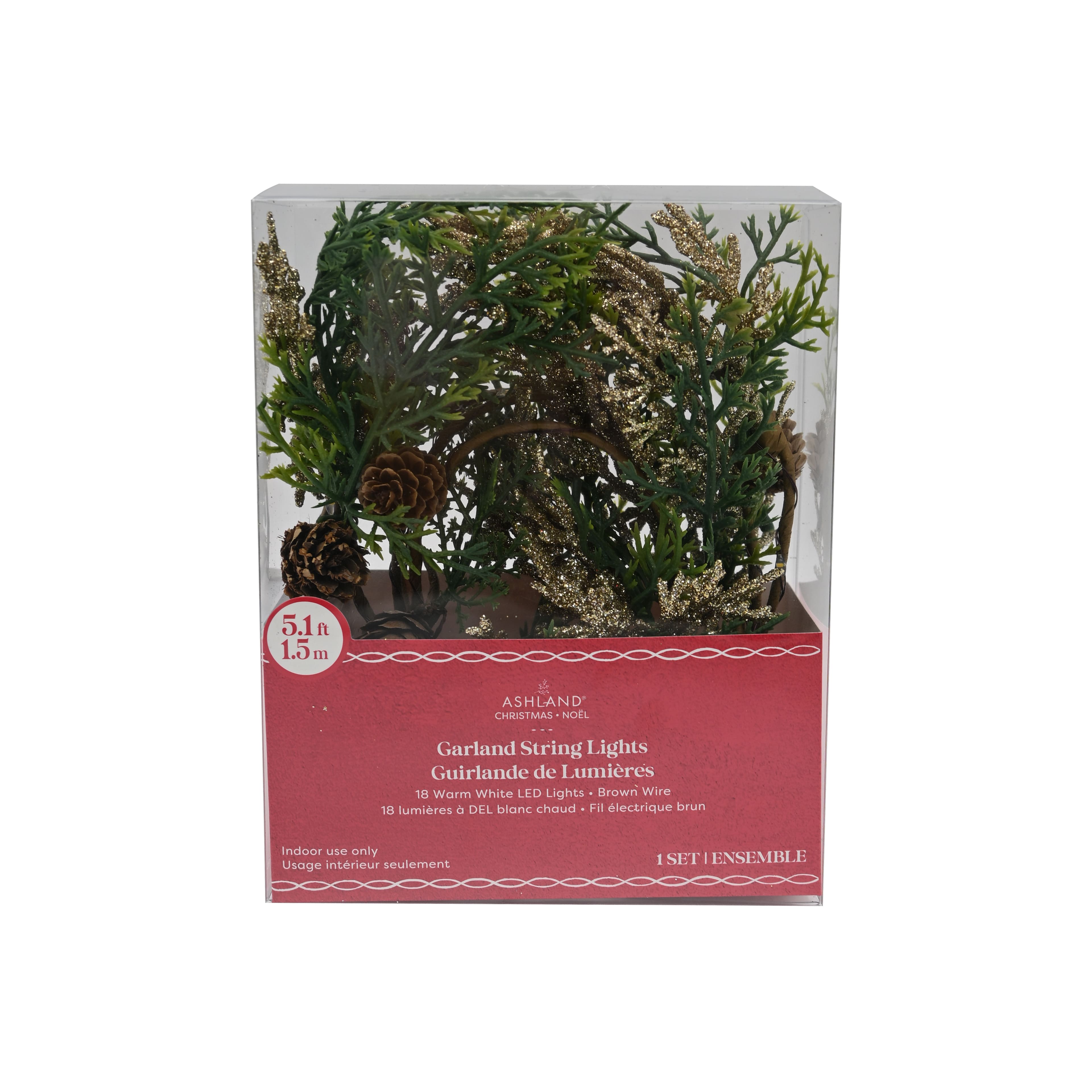 18ct. Warm White LED Pinecone Garland String Lights by Ashland&#xAE;