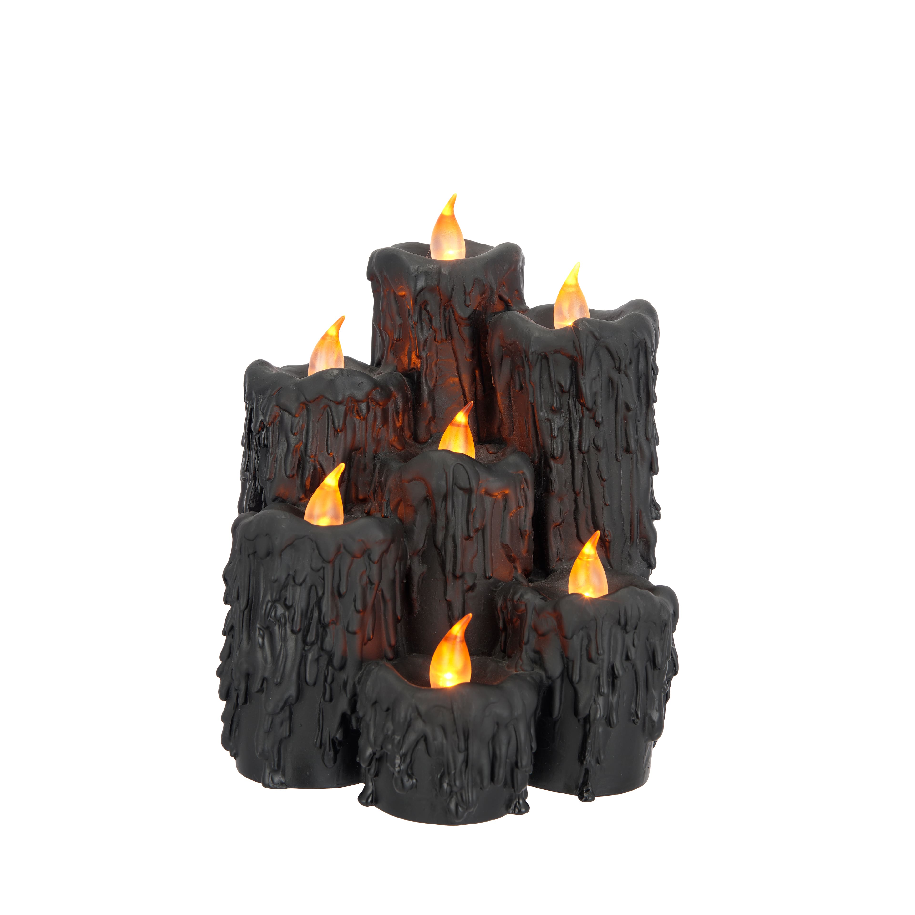 9&#x22; Black Halloween LED Candle Stack by Ashland&#xAE;