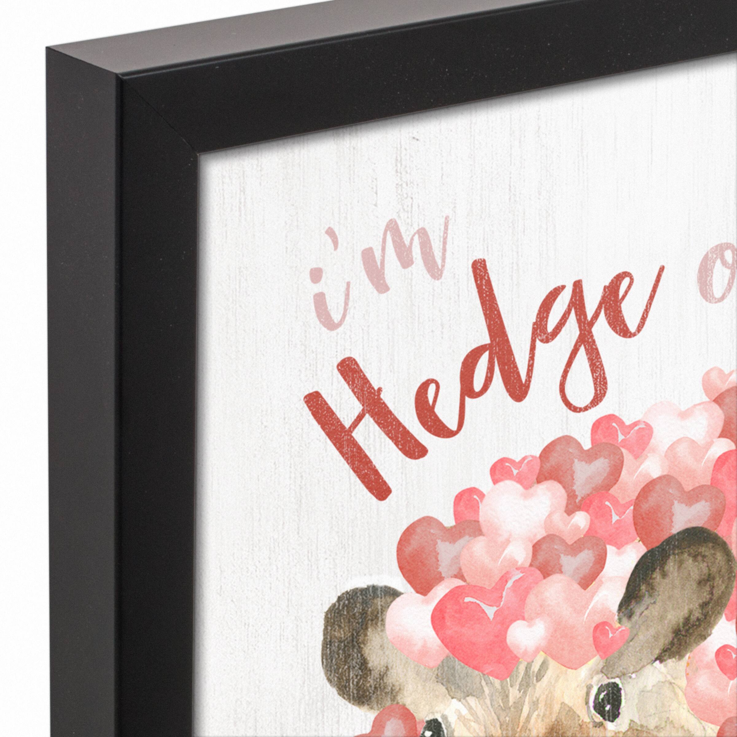 Heart Hedgie 13.73&#x22; x 13.73&#x22; Black Framed Canvas