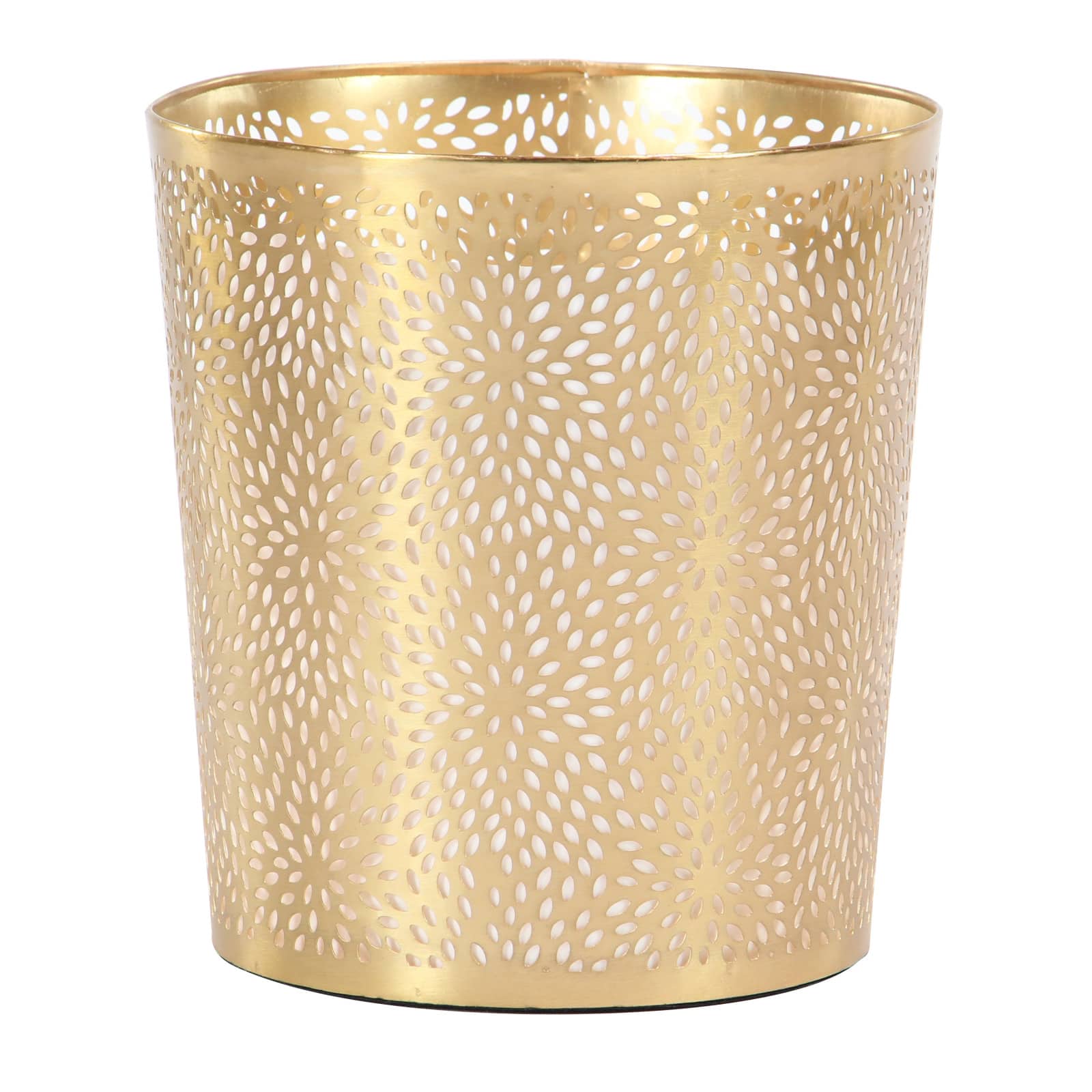 CosmoLiving by Cosmopolitan 10&#x22; Gold Glam Small Waste Bin