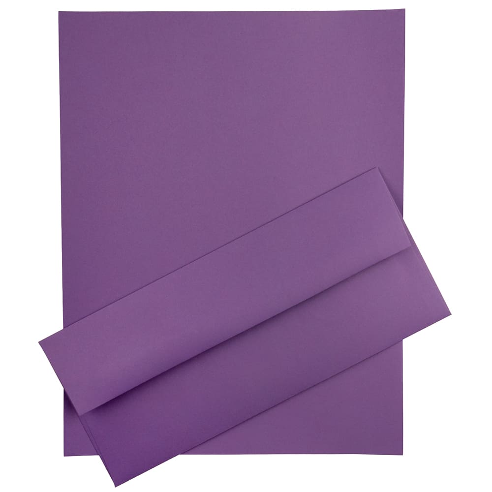 JAM Paper 8.5&#x22; x 11&#x22; Letter Paper &#x26; Envelopes #10 Business Stationery Set, 100ct.