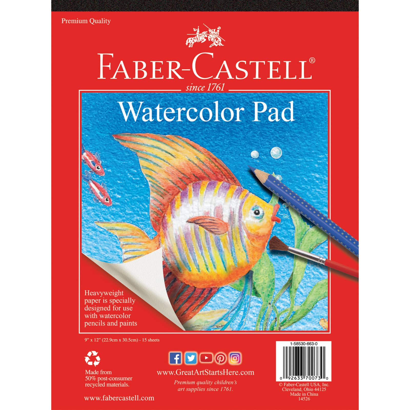 Faber-Castell&#xAE; Watercolor Pad, 9&#x22; x 12&#x22;
