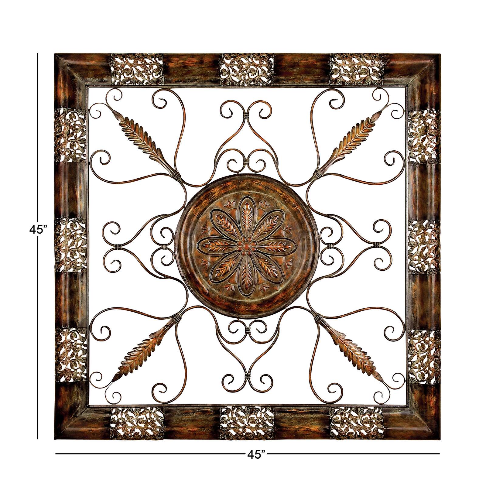 45&#x22; Brown Metal Rustic Wall D&#xE9;cor