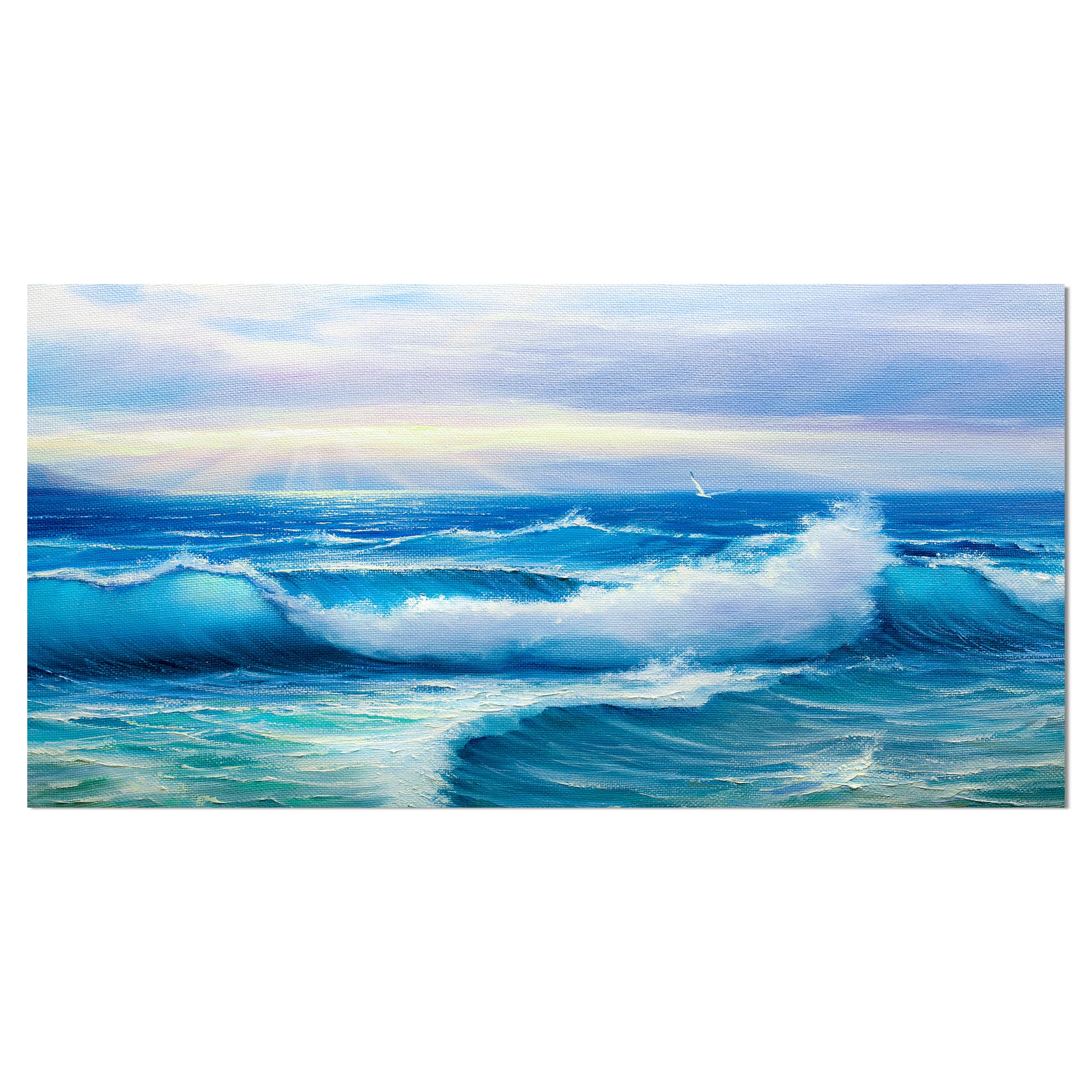 Designart - Sea Wave - Sea & Shore Painting Print on Wrapped Canvas
