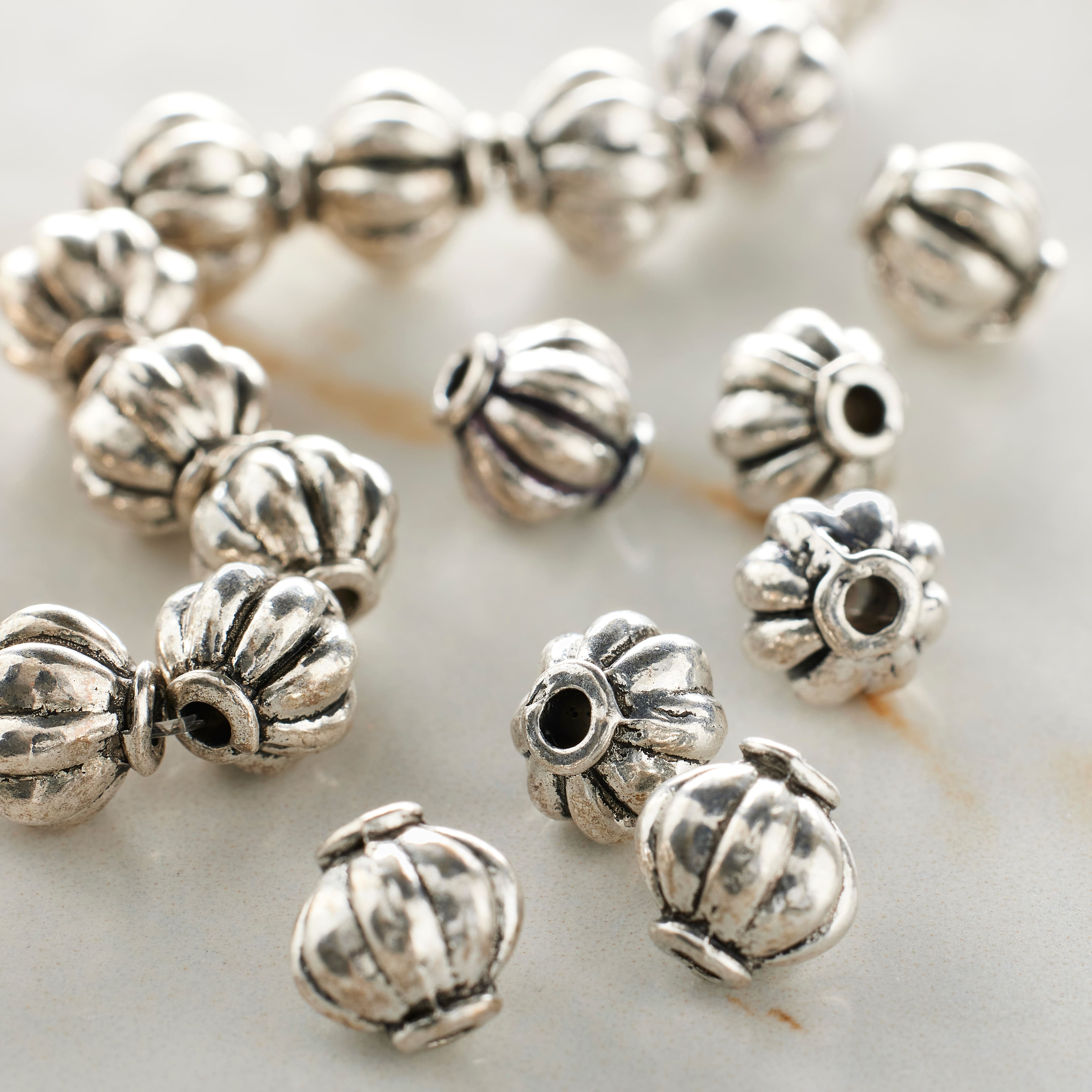 Antique Sterling Silver Plated Beads, 8mm by Bead Landing&#x2122;
