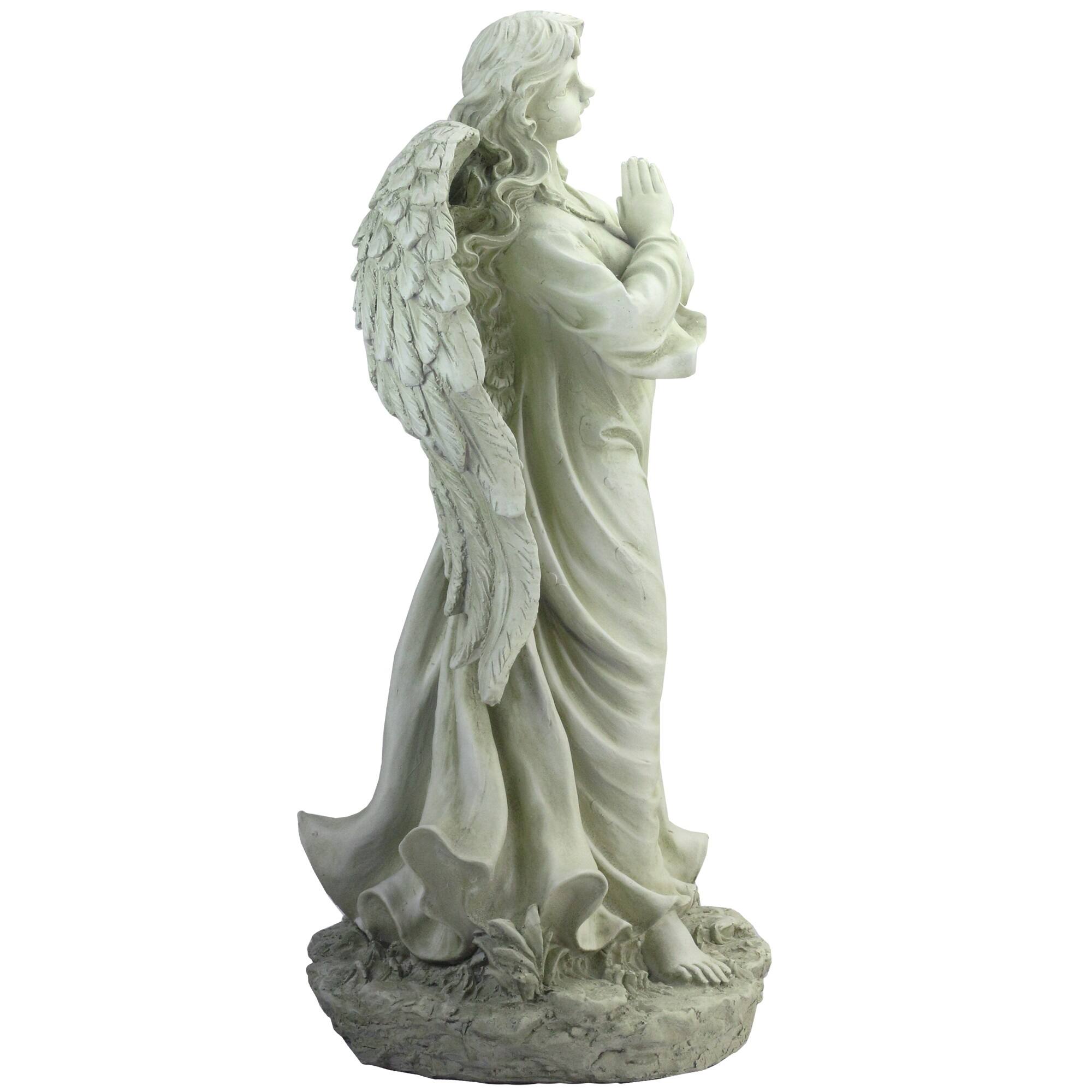 24.5" Light Olive Green Praying Angel Garden Statue