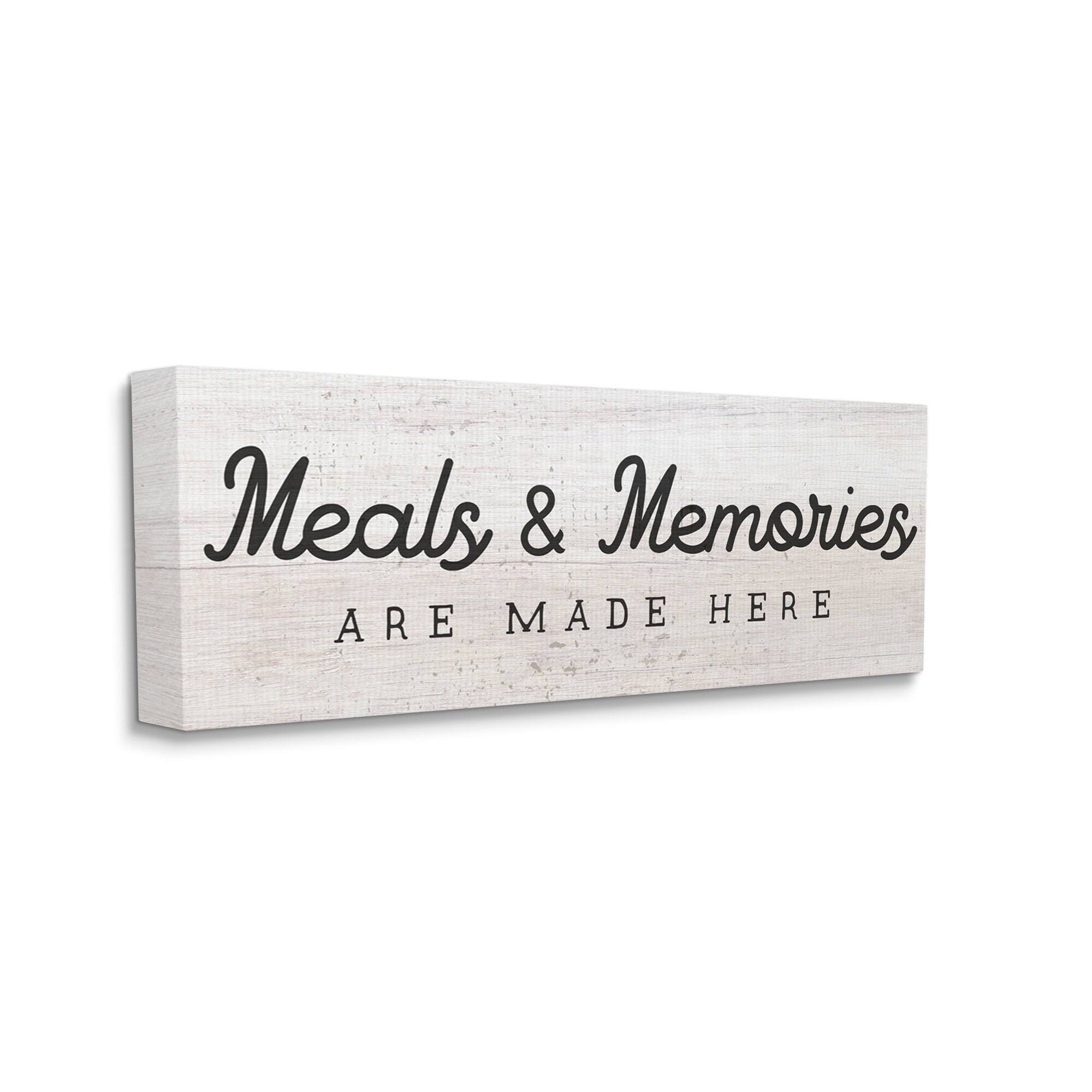 Stupell Industries Meals & Memories Made Here Rustic Kitchen Sign Canvas Wall Art