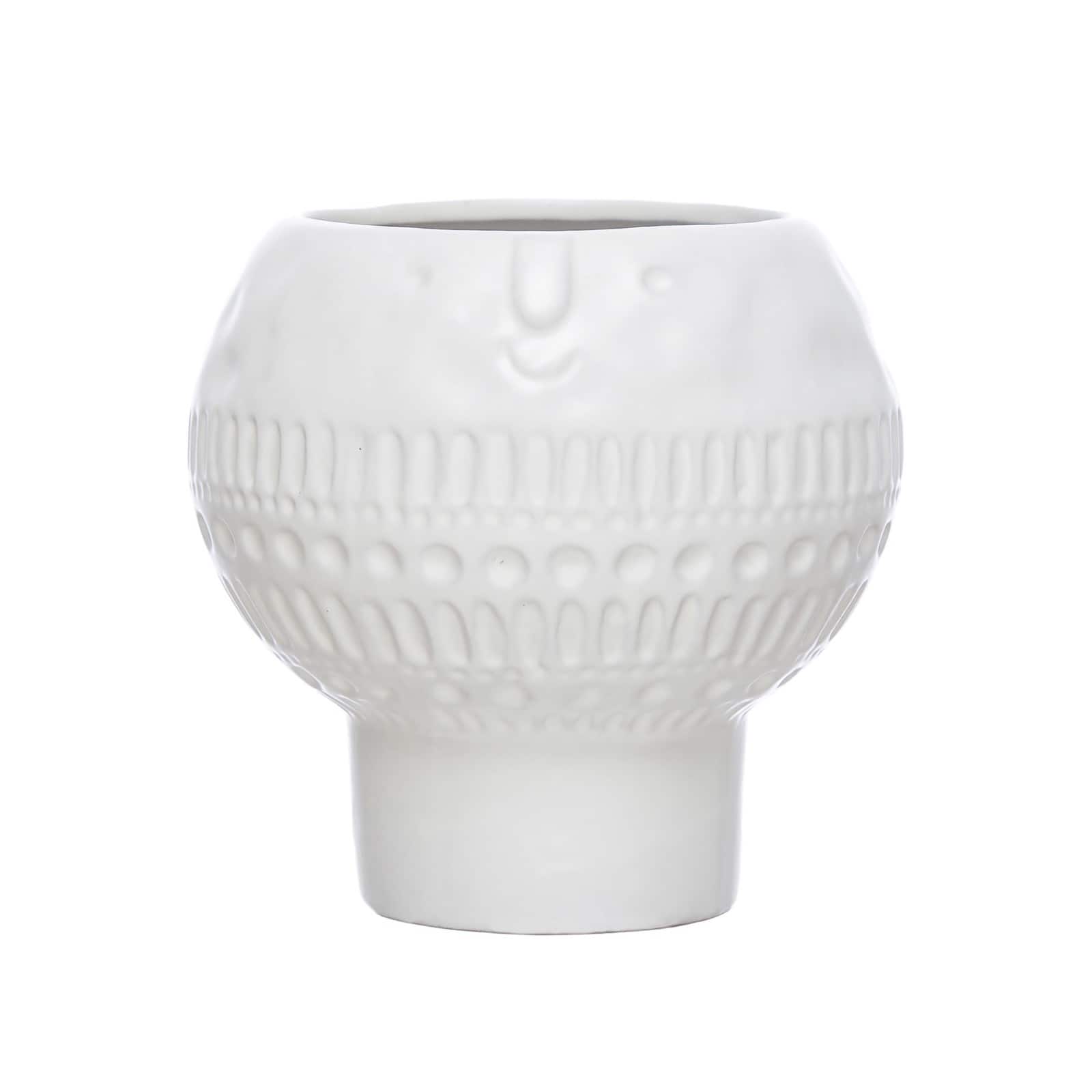 Hello Honey® 6" Reactive Glaze Stoneware Footed Planter with Face