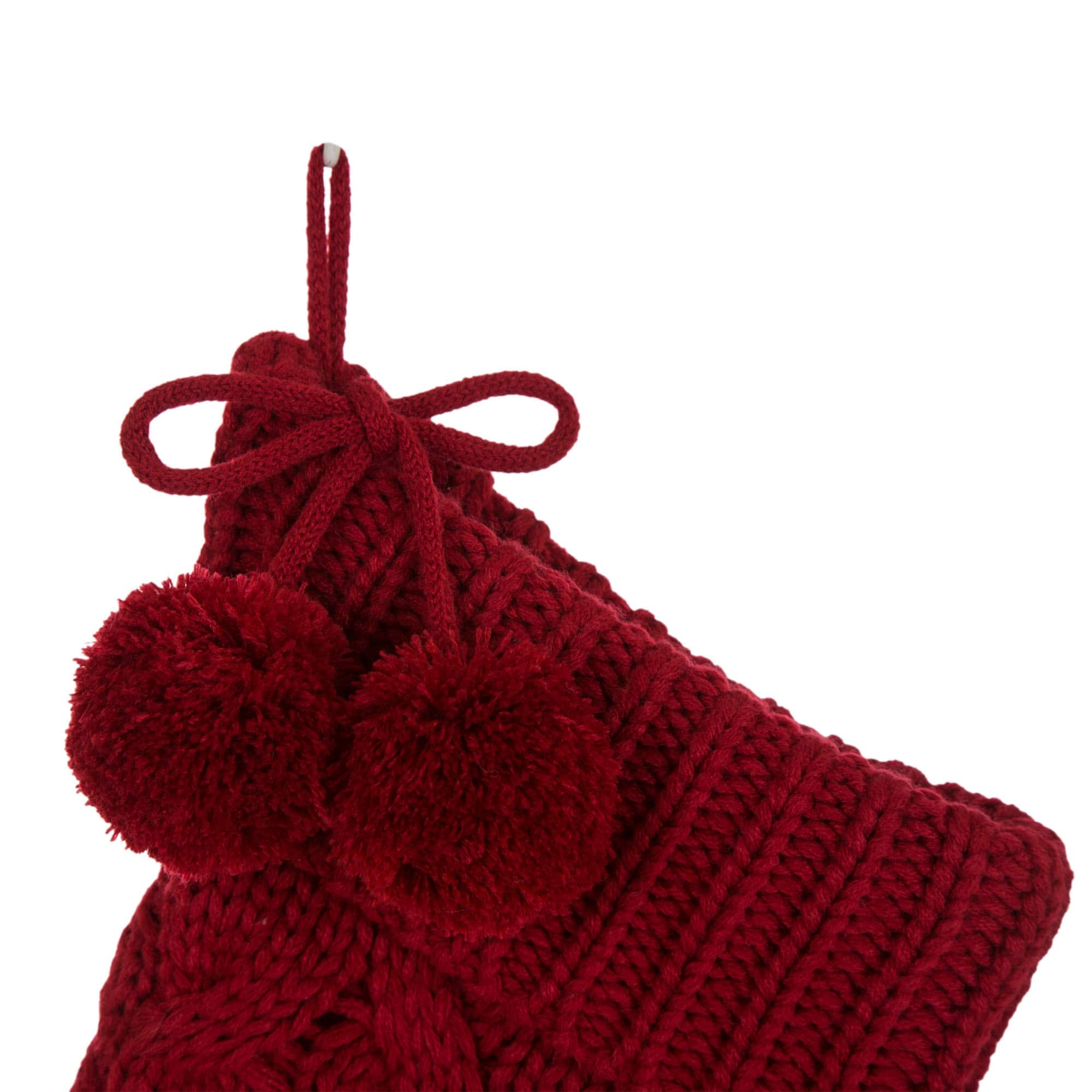 Glitzhome&#xAE; 24&#x22; Red Knited Christmas Stocking