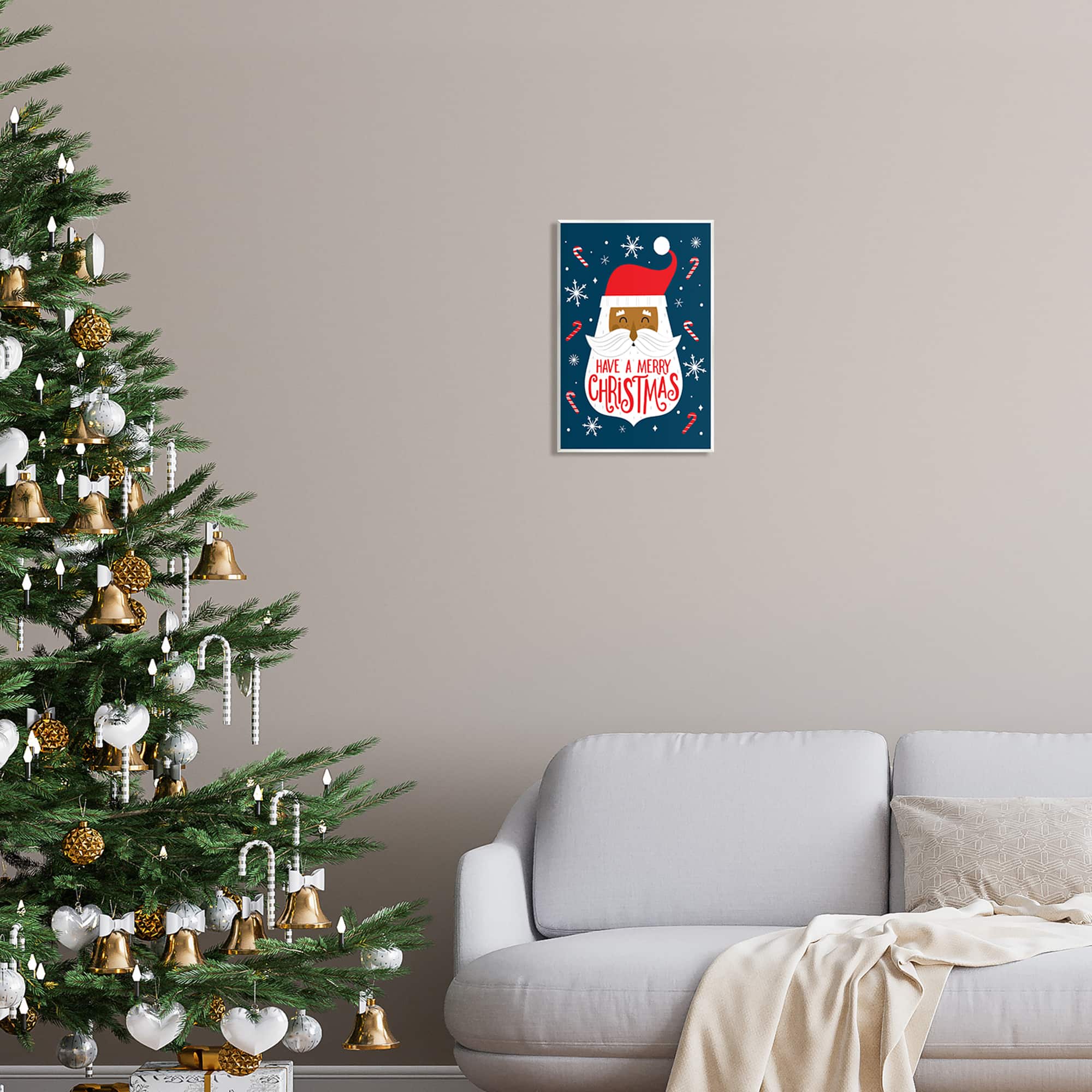Stupell Industries Have Merry Christmas Patterned Santa Wall Plaque Art
