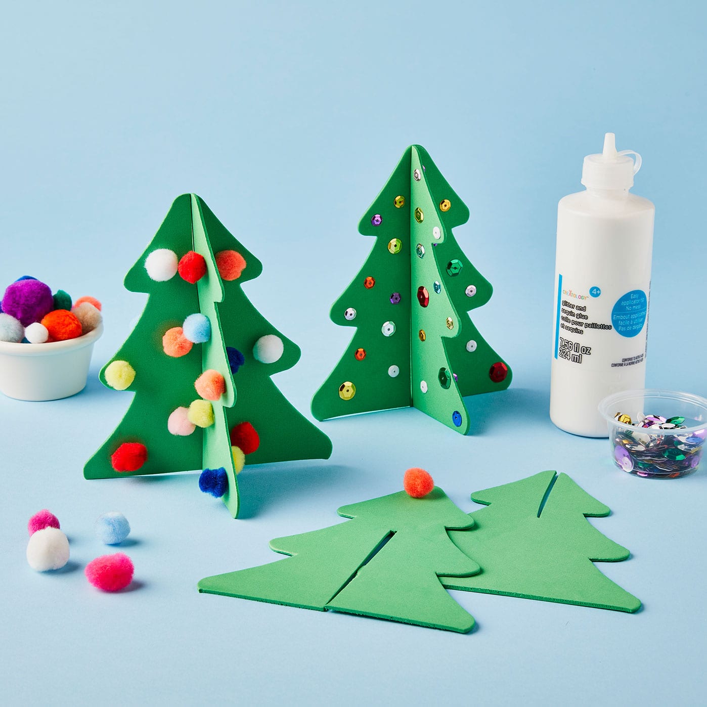 Foam Decorated Christmas Trees