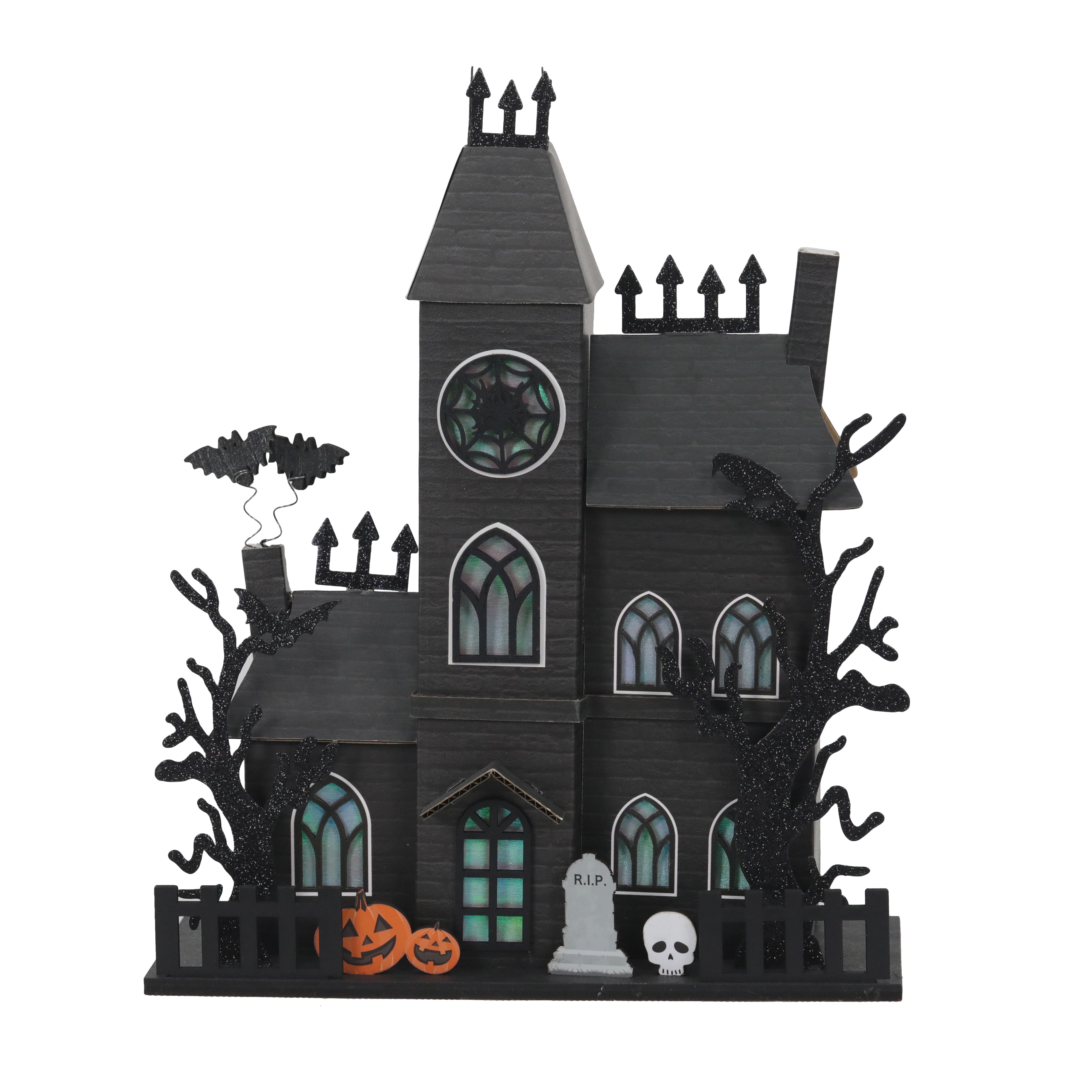 12.25&#x22; Black Haunted House LED Tabletop D&#xE9;cor by Ashland&#xAE;