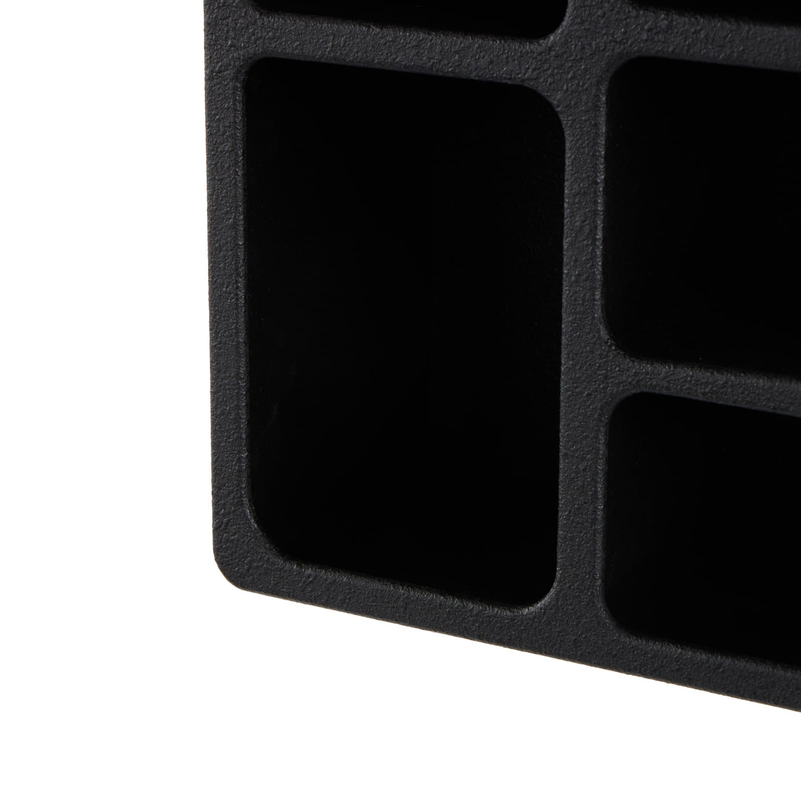 16" x 24" 5 Shelf Black Wood Geometric Floating Wall Shelf