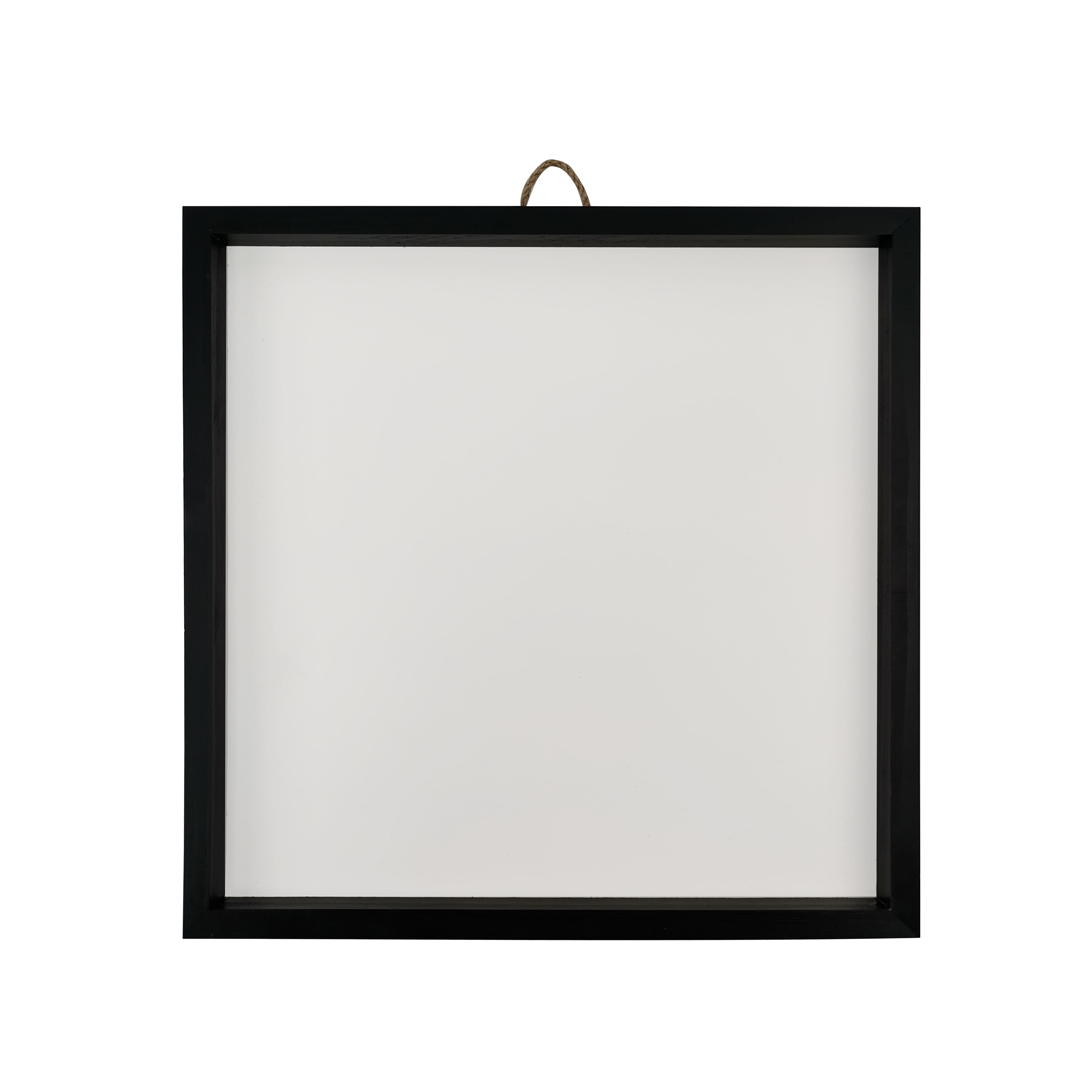 12&#x22; x 12&#x22; White Plaque with Black Wood Frame by Make Market&#xAE;