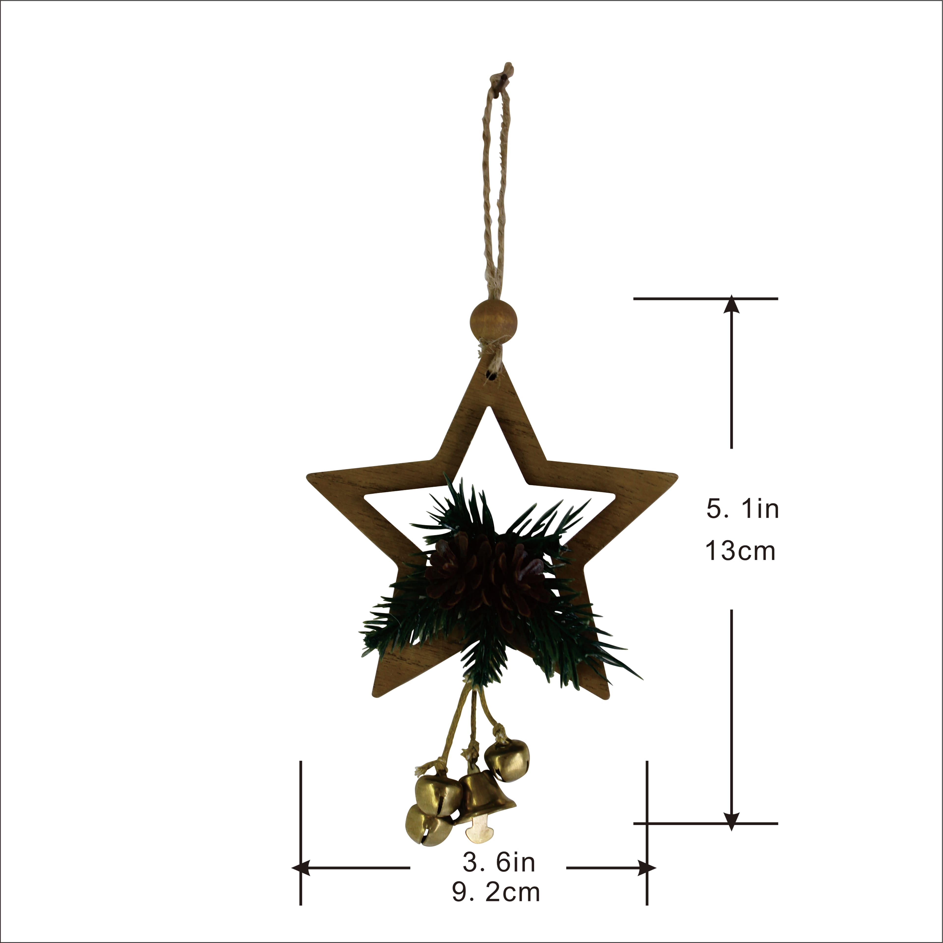 5&#x22; Star with Bells &#x26; Pine Ornament by Ashland&#xAE;