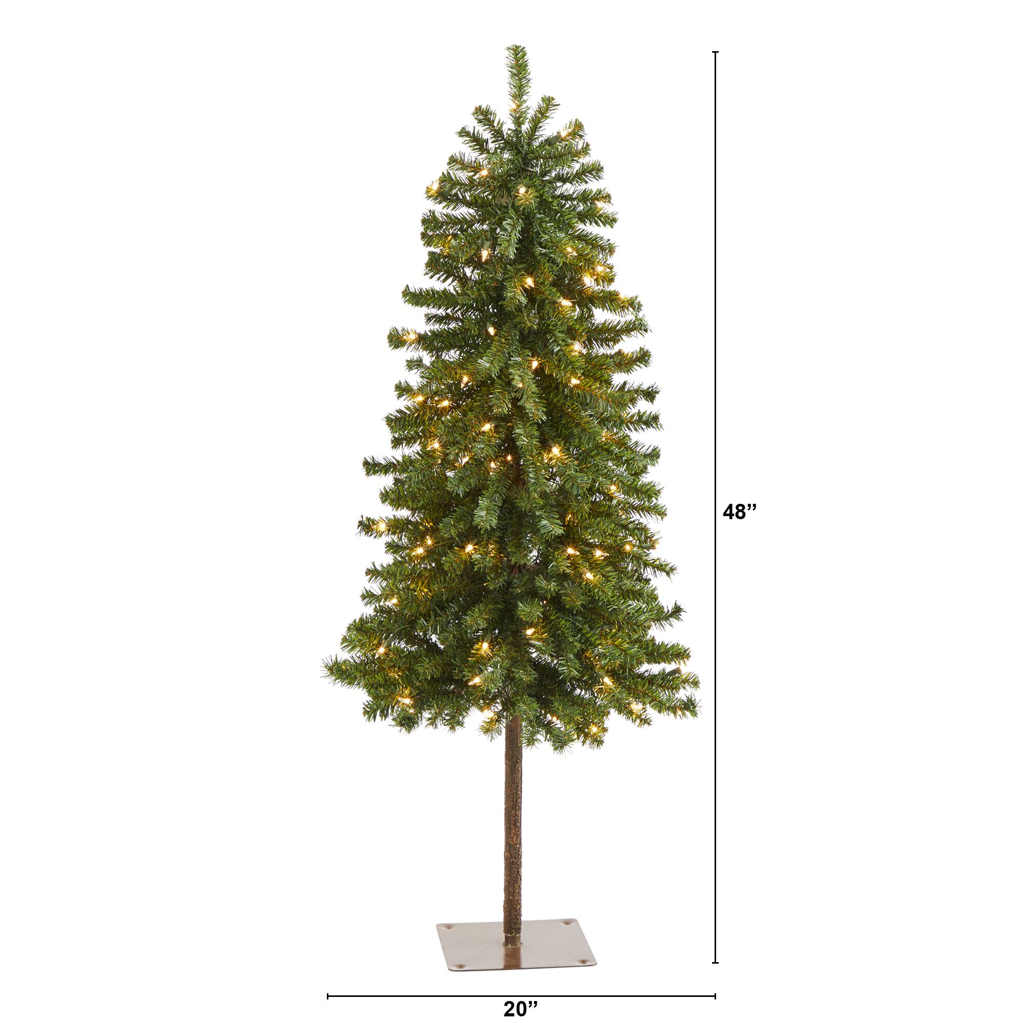 4ft. Pre-Lit Alpine Artificial Christmas Tree with Clear Lights