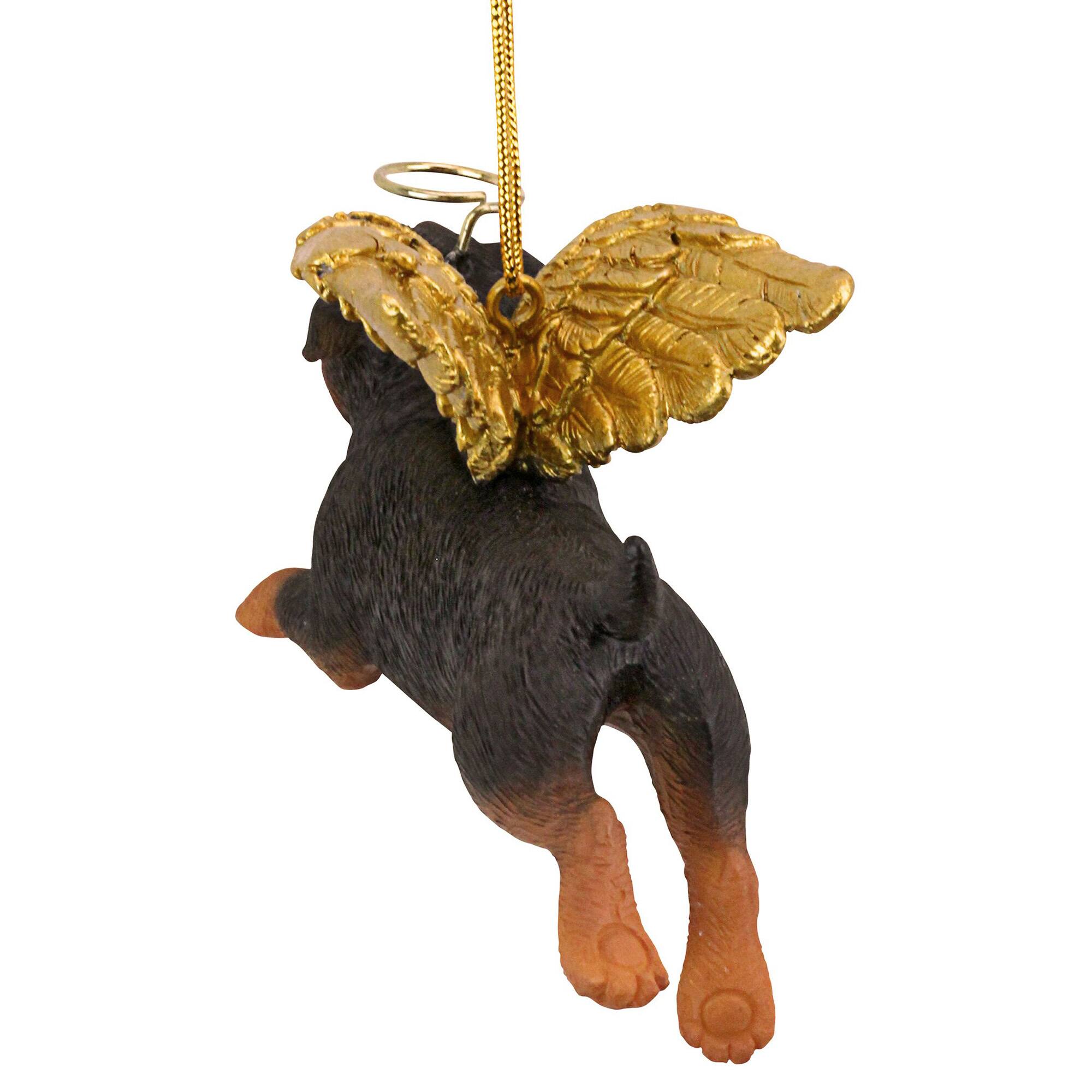 4" Honor the Pooch Rottweiler Holiday Dog Angel Ornament