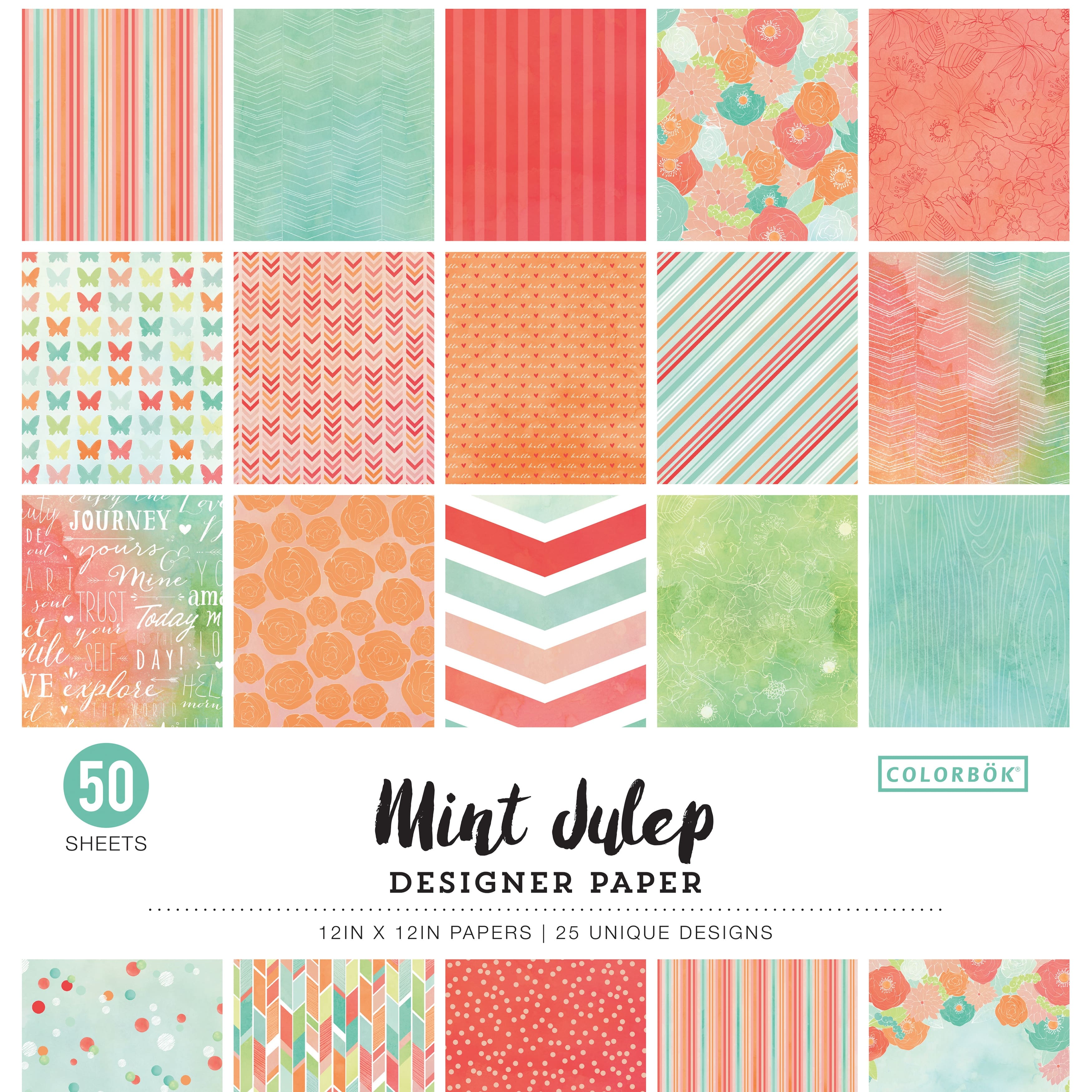 Colorbok&#xAE; Mint Julep Designer Paper Pad, 12&#x22; x 12&#x22;