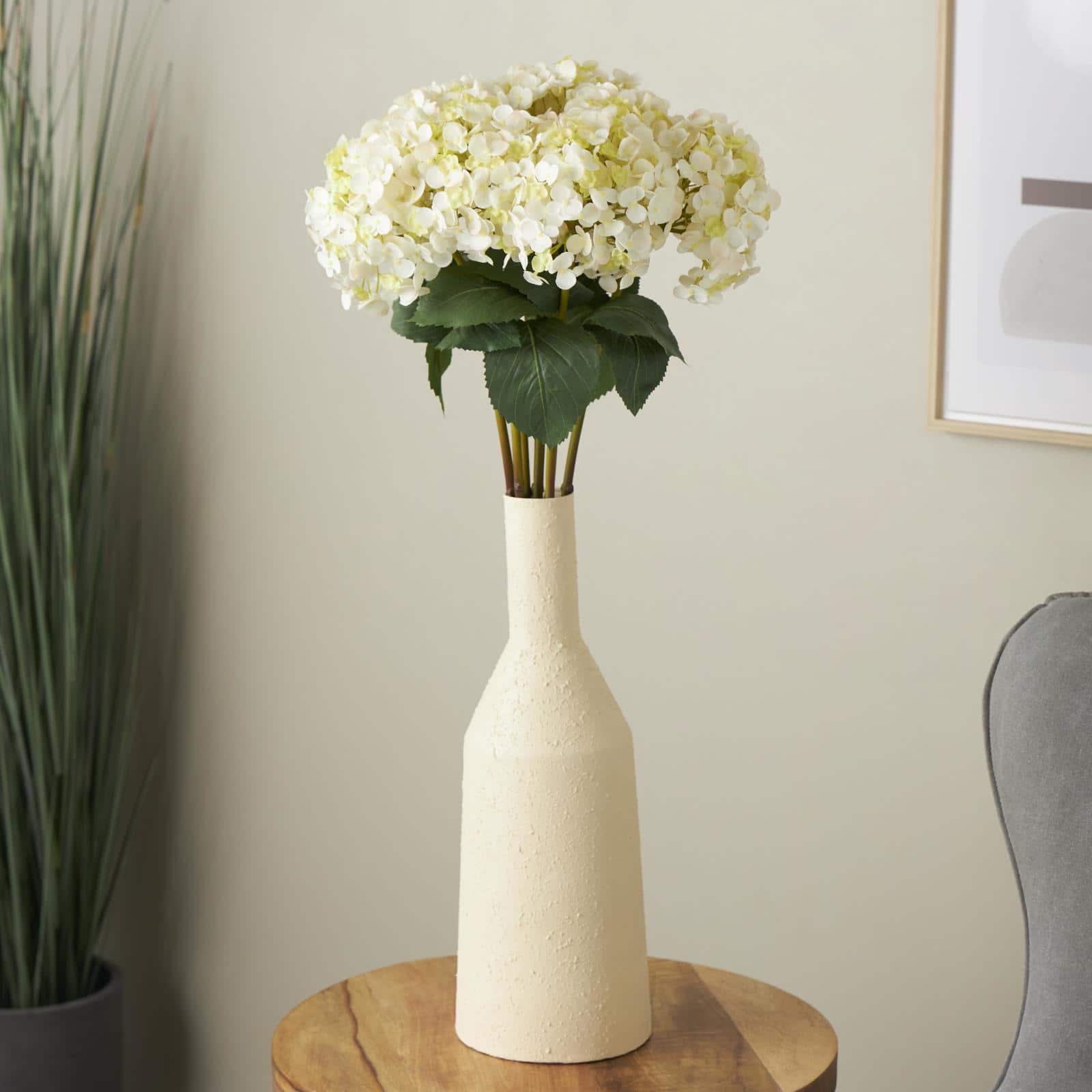 32" White Hydrangea Artificial Flower Stem, 8ct.