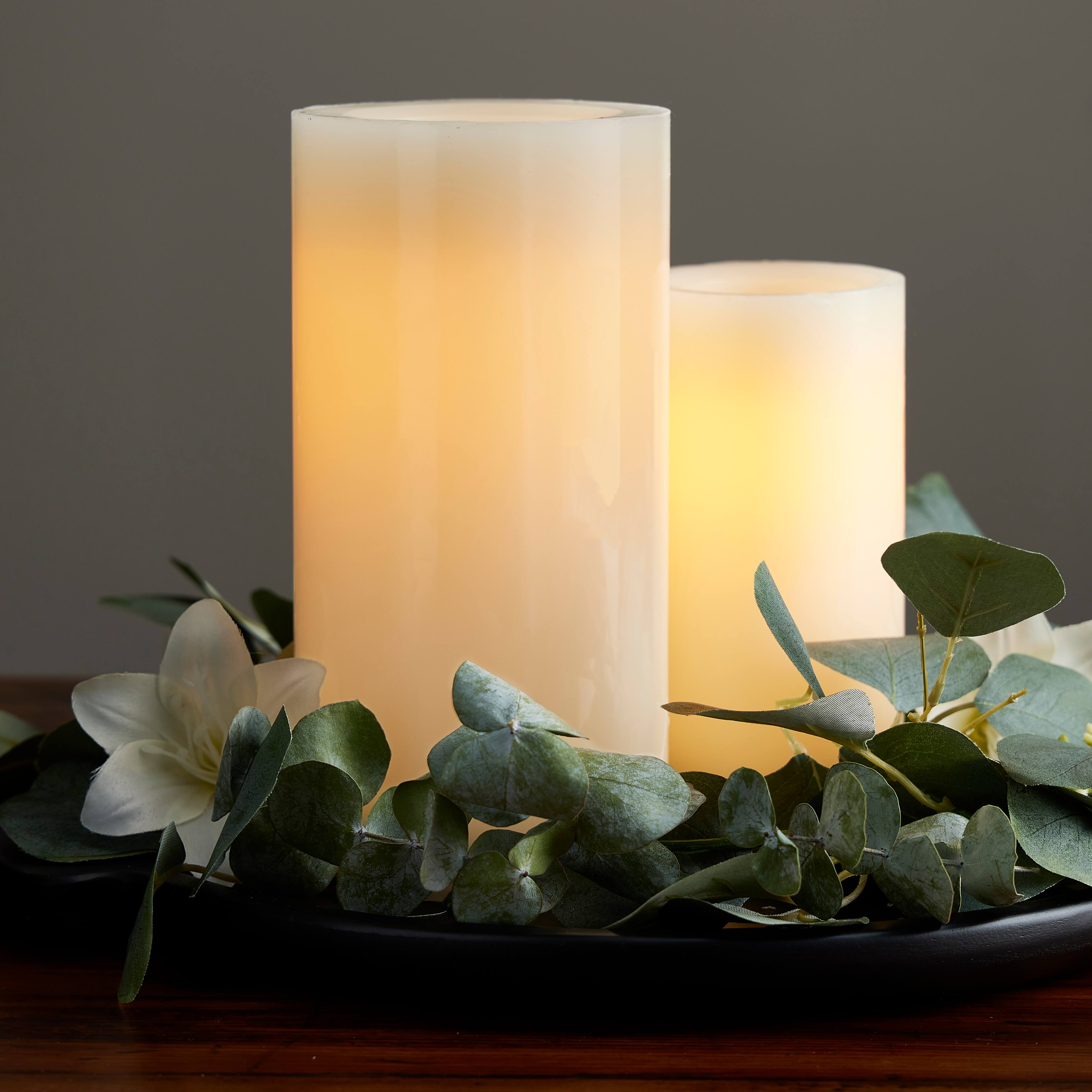 8 Pack: 4" x 8" Cream Real Wax Flameless LED Candle by Ashland®