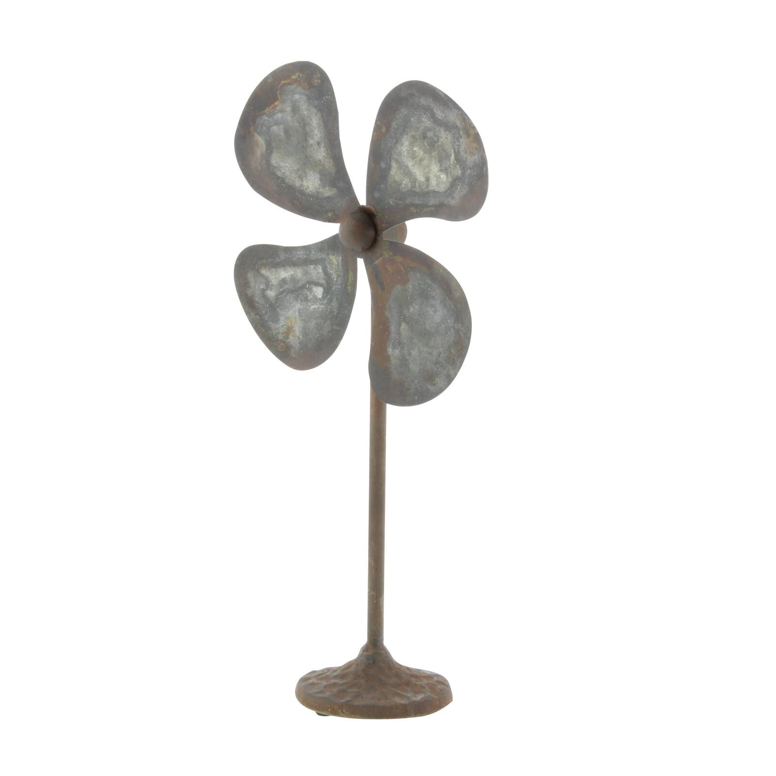 15" Gray Metal Industrial Propeller Sculpture, 2ct.