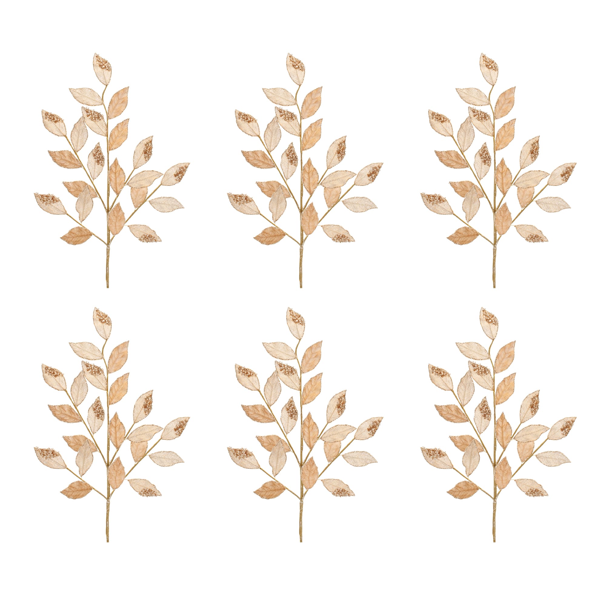 28.25&#x22; Beaded Leaf Sprays, 6ct.