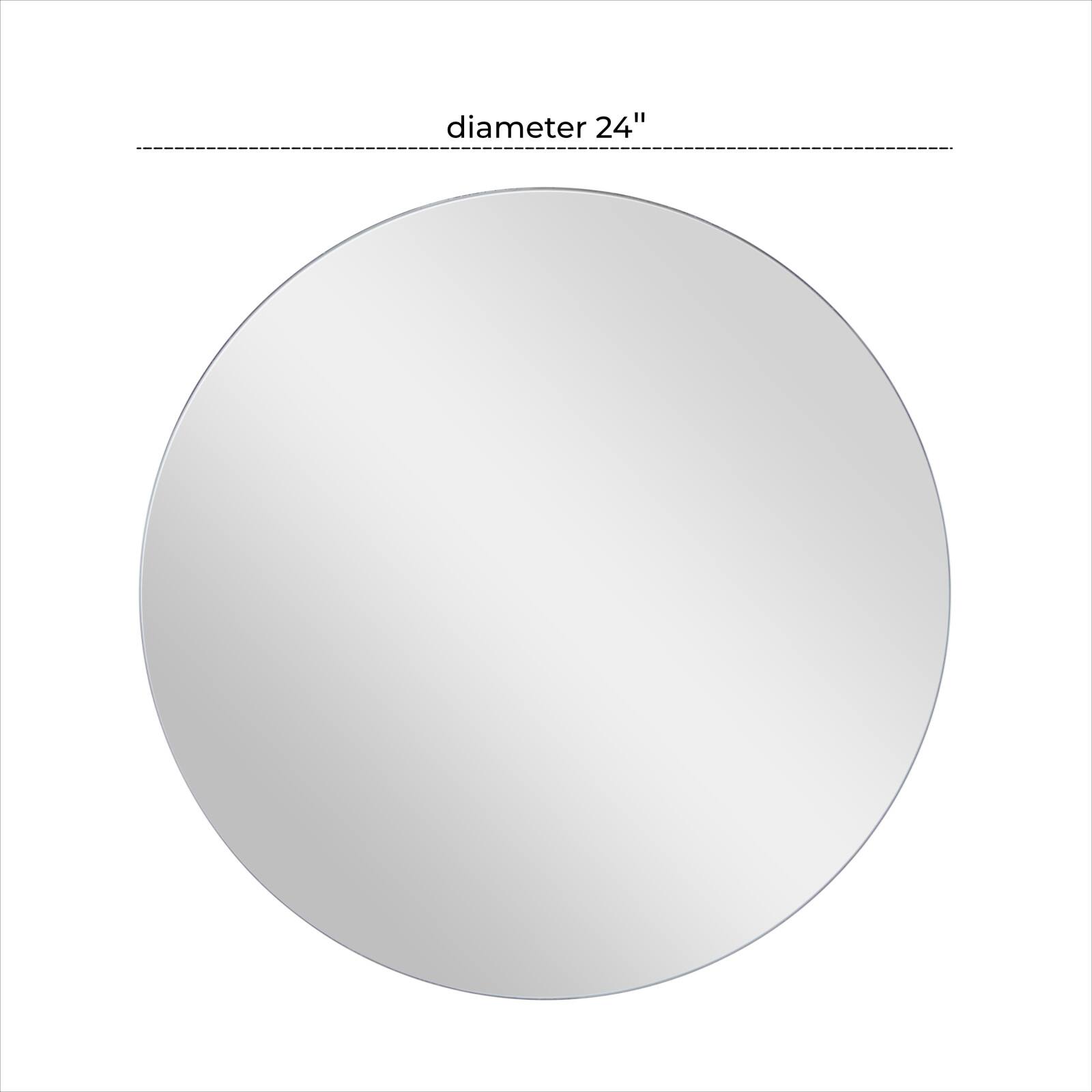White Contemporary Wall Mirror, 24&#x22; x 1&#x22; x 24&#x22;