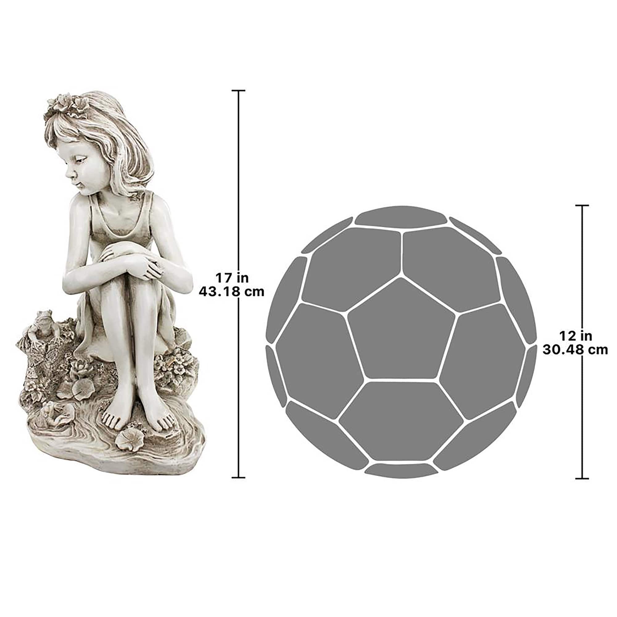Design Toscano 17&#x22; Pausing by the Pond Little Girl Garden Statue