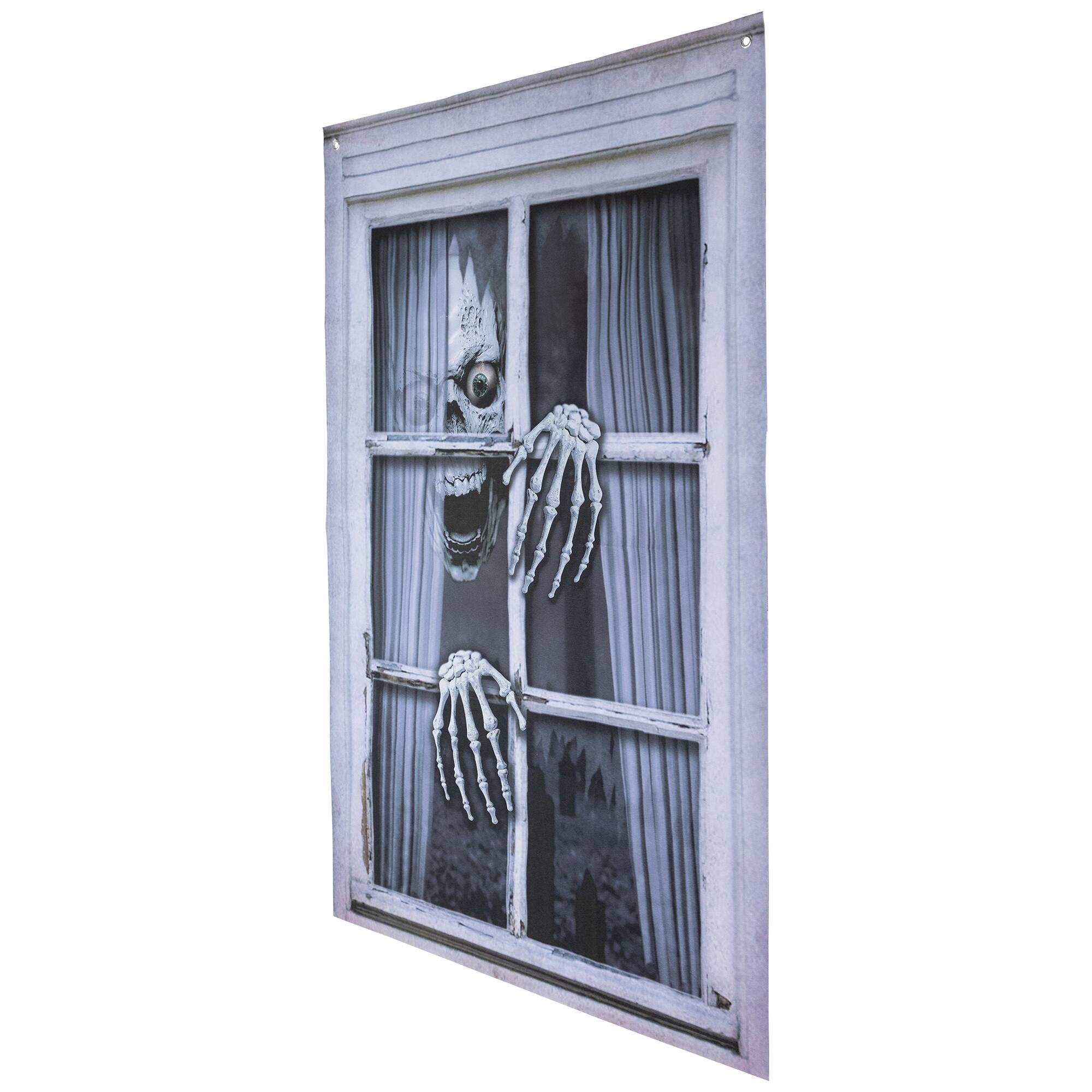 46&#x22; Scary Skeleton Window Cover Halloween Decoration