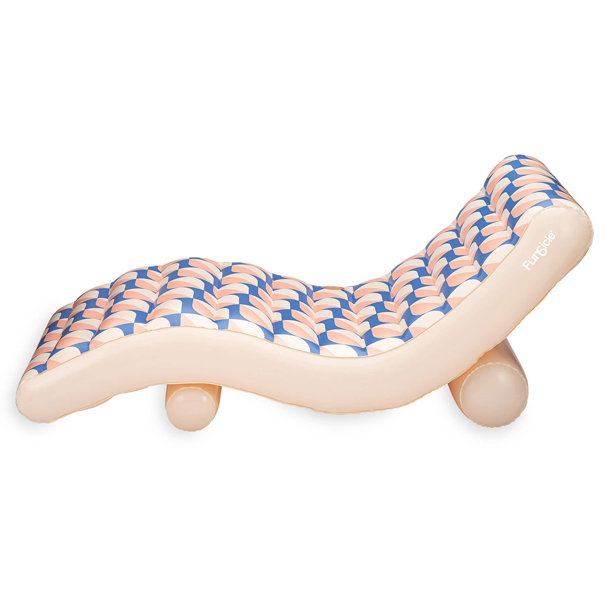 Funsicle 68" Blue & Cream Deco FunChaiser Lounge Inflatable Water Float