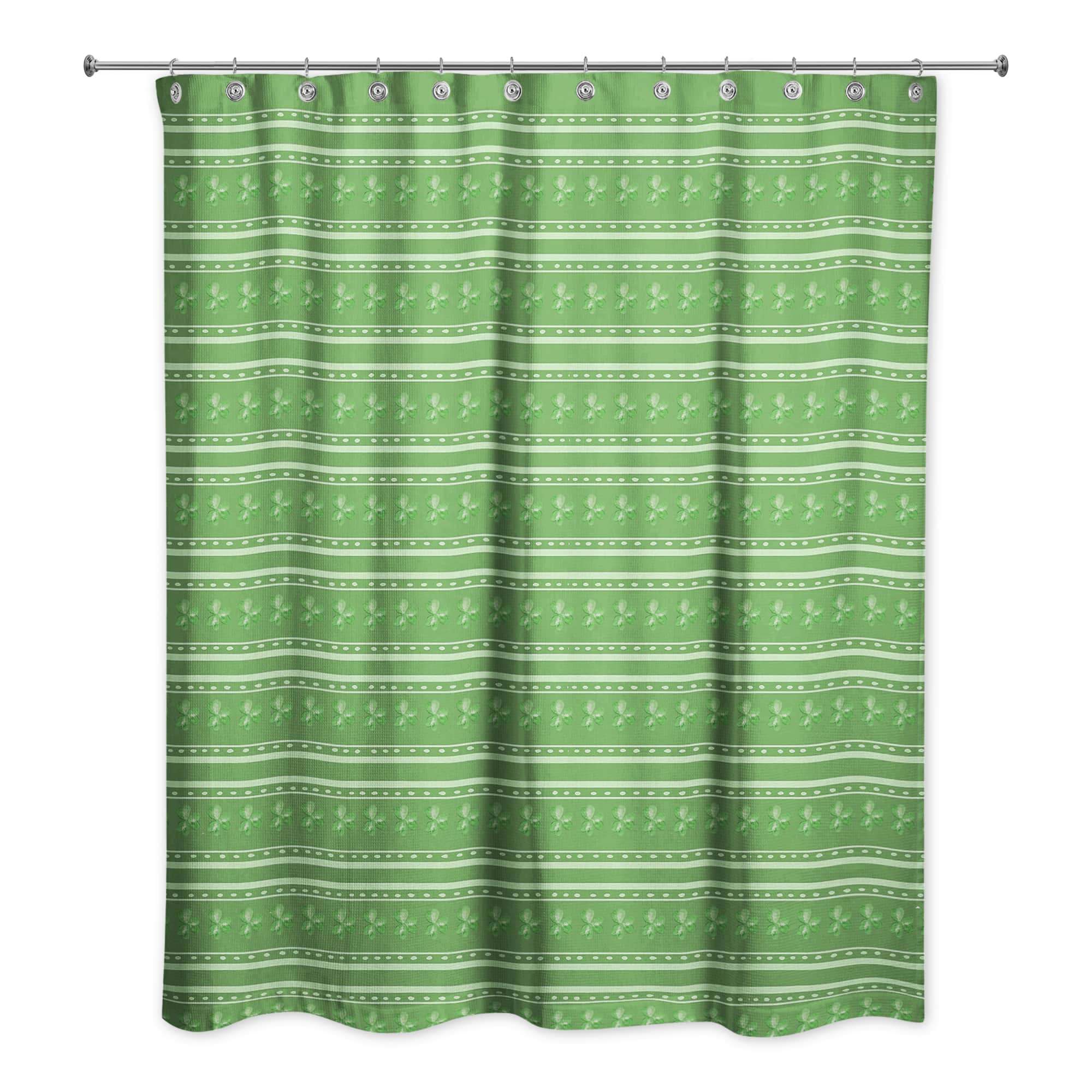 Clover Stripe 71" x 74" Shower Curtain