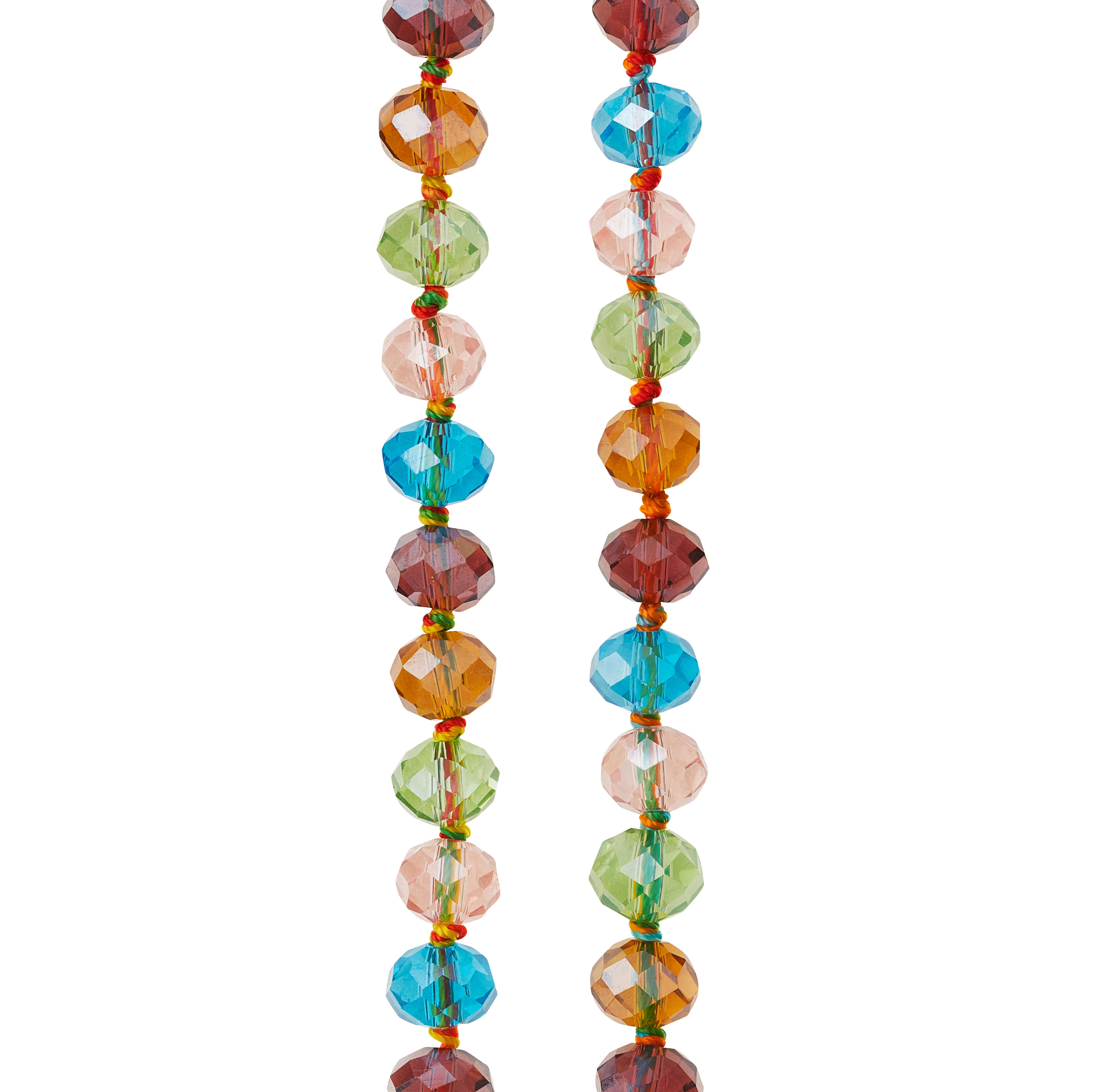 12 Pack: Multicolor Faceted Glass Rondelle Beads, 8mm by Bead Landing&#x2122;