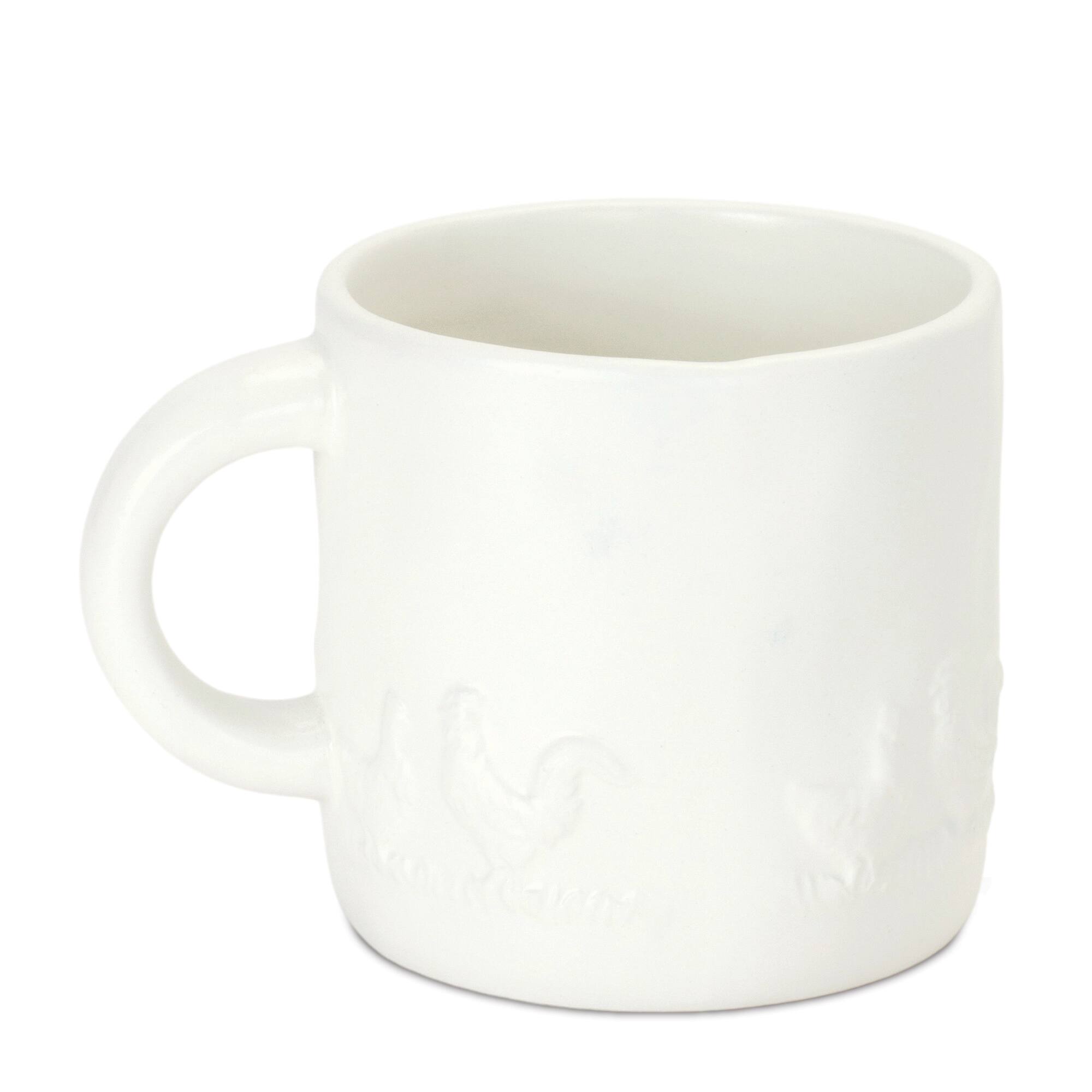 3.75&#x22; White Ceramic Farm Animal Mug, 4ct.